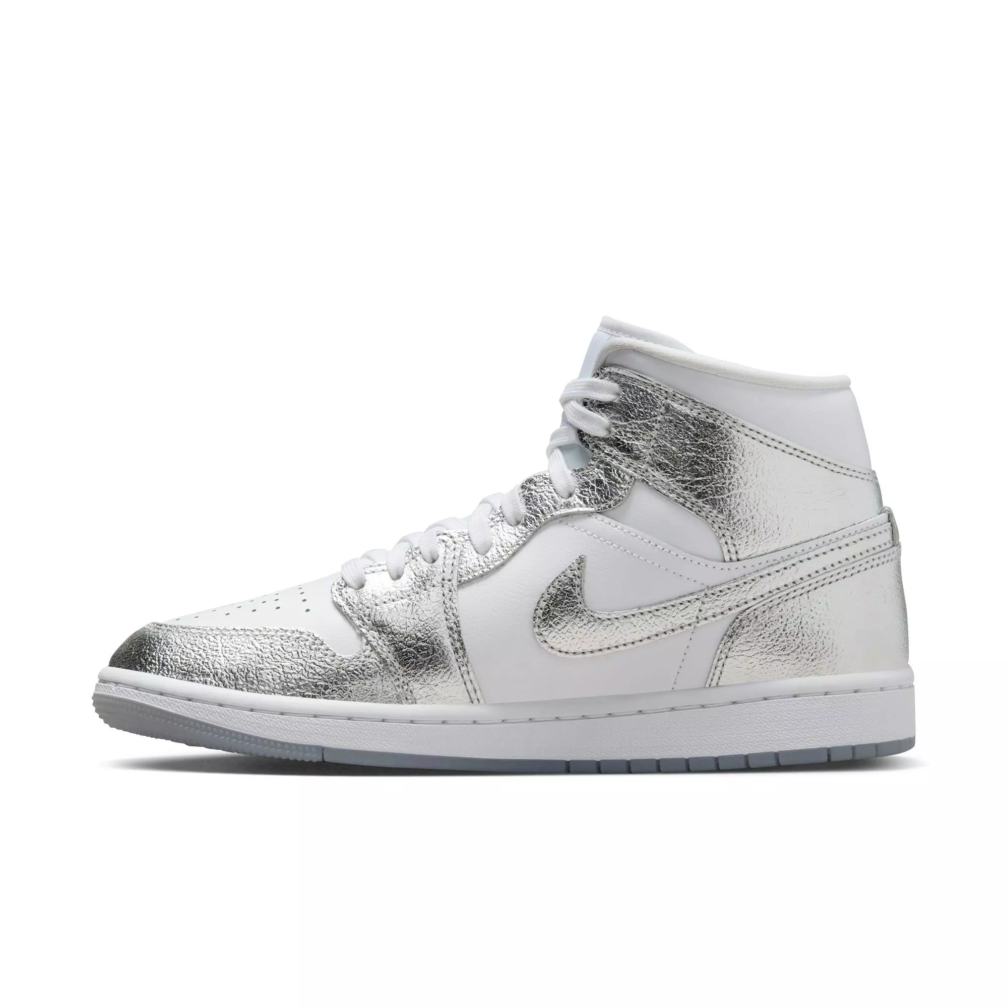 Jordan Mid SE "White/Metallic Silver/Wolf Grey" Women's Shoe - WHITE/SILVER