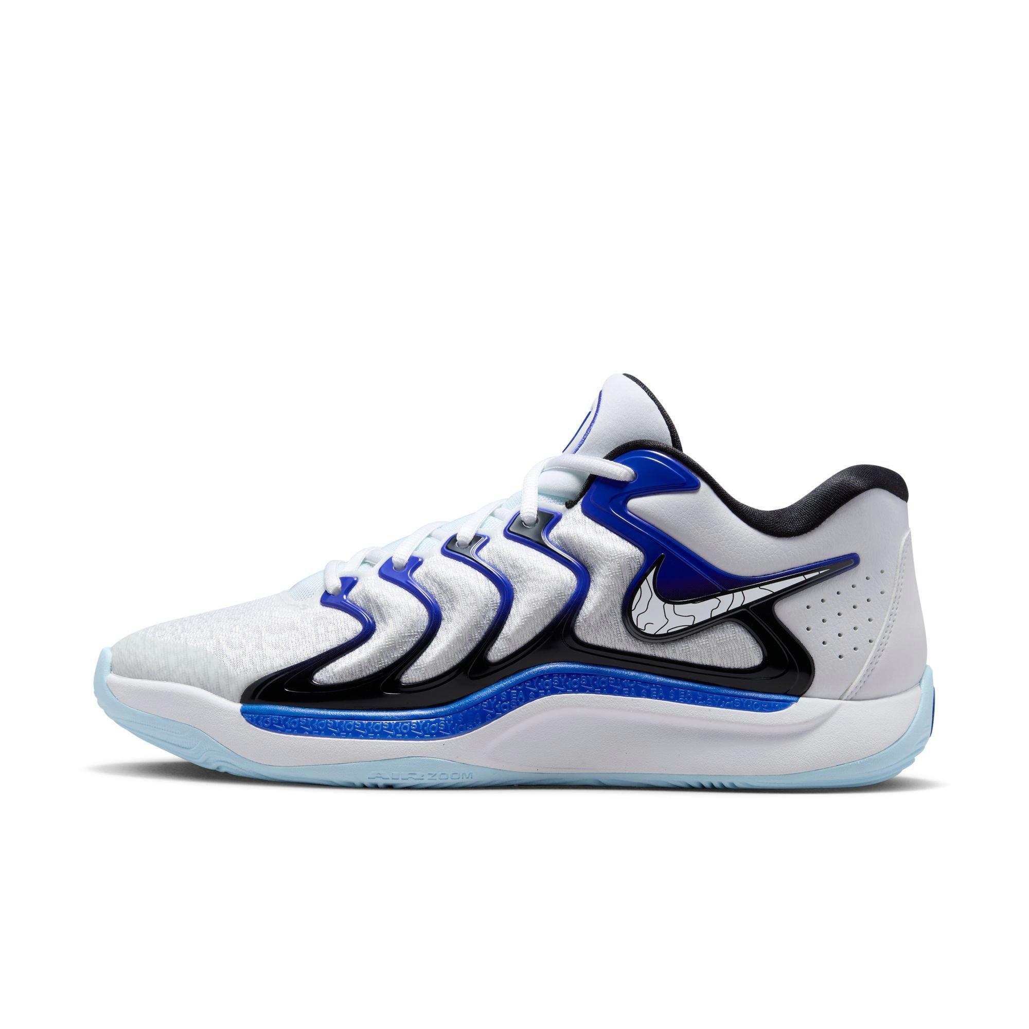Nike KD17 "Glacial Rift" Men's Basketball Shoe - WHITE/BLACK/GAME ROYAL Thumbnail View 6