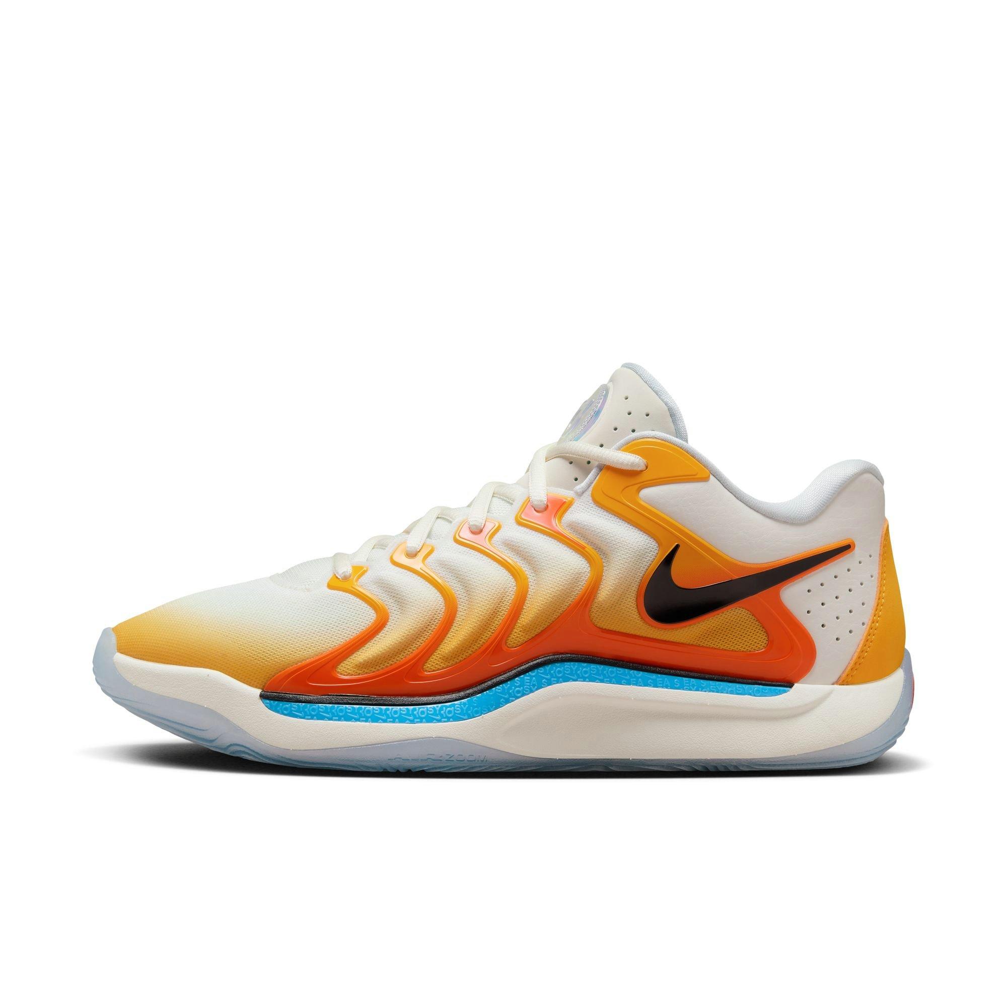 Nike KD17 "Sunrise" Men's Basketball Shoe - UNIVERSITY GOLD/BLACK/SAFETY ORANGE Thumbnail View 8