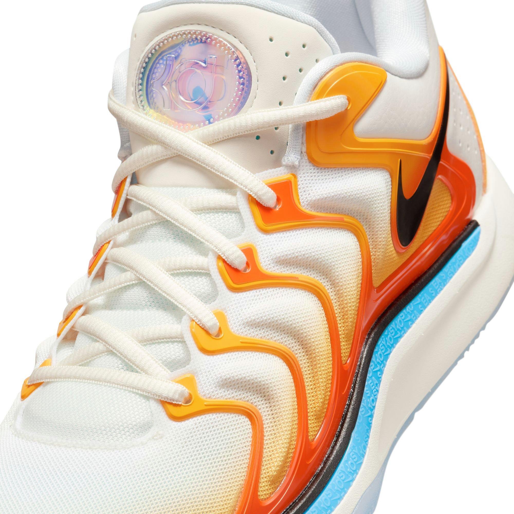 Nike KD17 "Sunrise" Men's Basketball Shoe - UNIVERSITY GOLD/BLACK/SAFETY ORANGE Thumbnail View 4