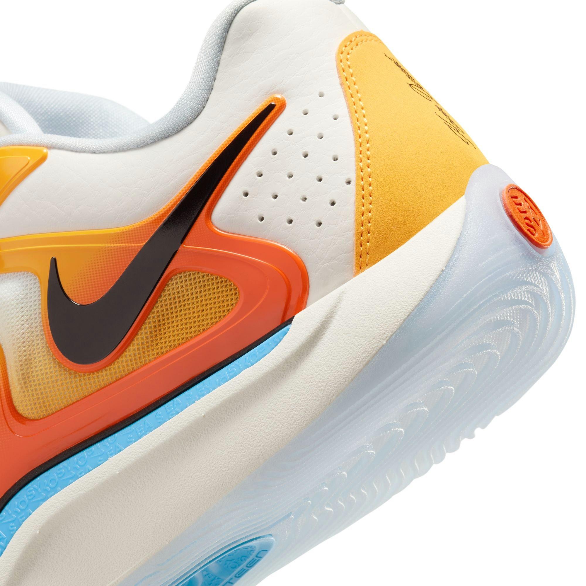 Nike KD17 "Sunrise" Men's Basketball Shoe - UNIVERSITY GOLD/BLACK/SAFETY ORANGE Thumbnail View 5