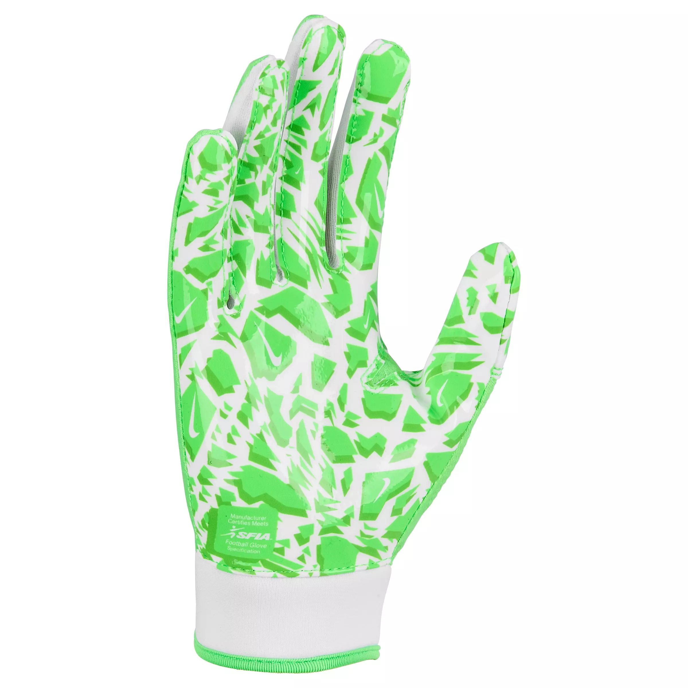 Nike Shark 2.0 PeeWee Football Receiver Gloves - Green/White - GREEN/WHITE