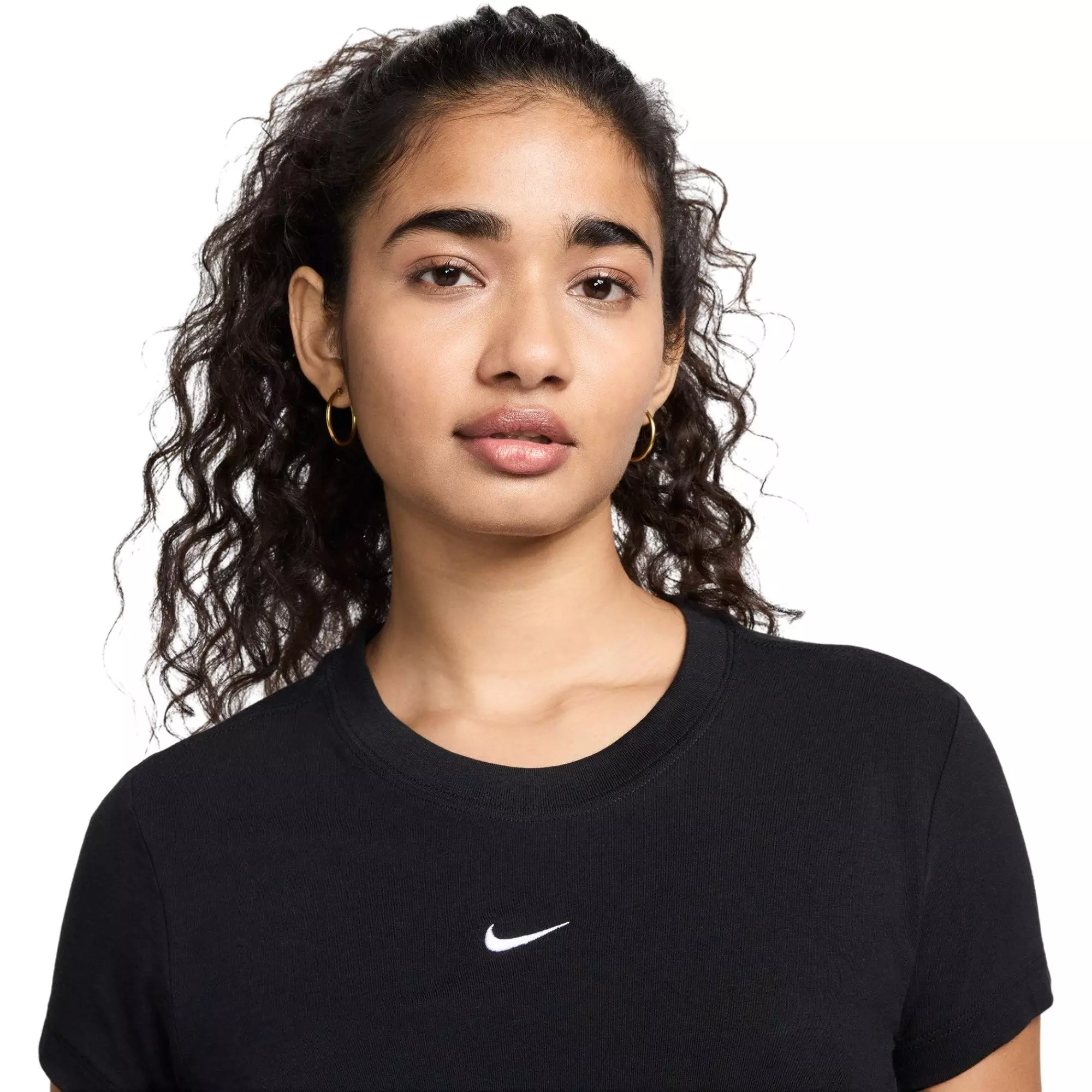 Nike Women's Sportswear Chill Knit Mod Crop Tee - BLACK