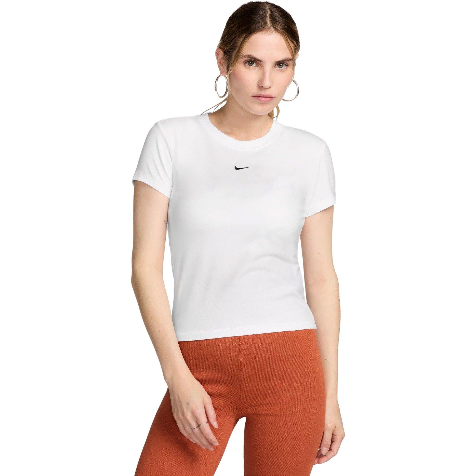 Nike Women's Sportswear Chill Knit Mod Crop Tee - White - WHITE Thumbnail View 1