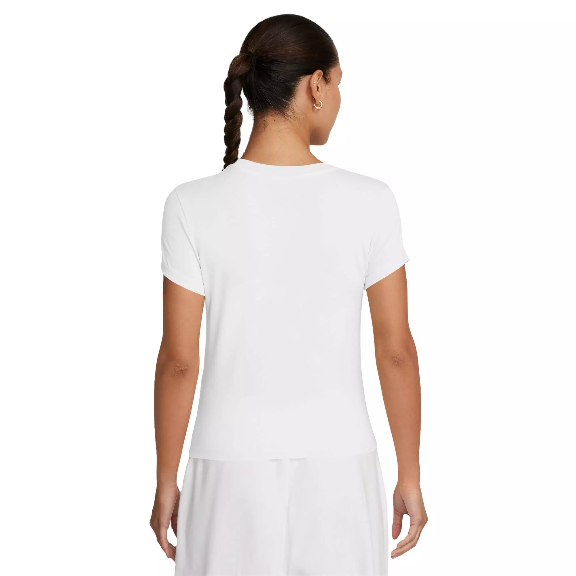 Nike Women's Sportswear Chill Knit Mod Crop Tee-White - WHITE