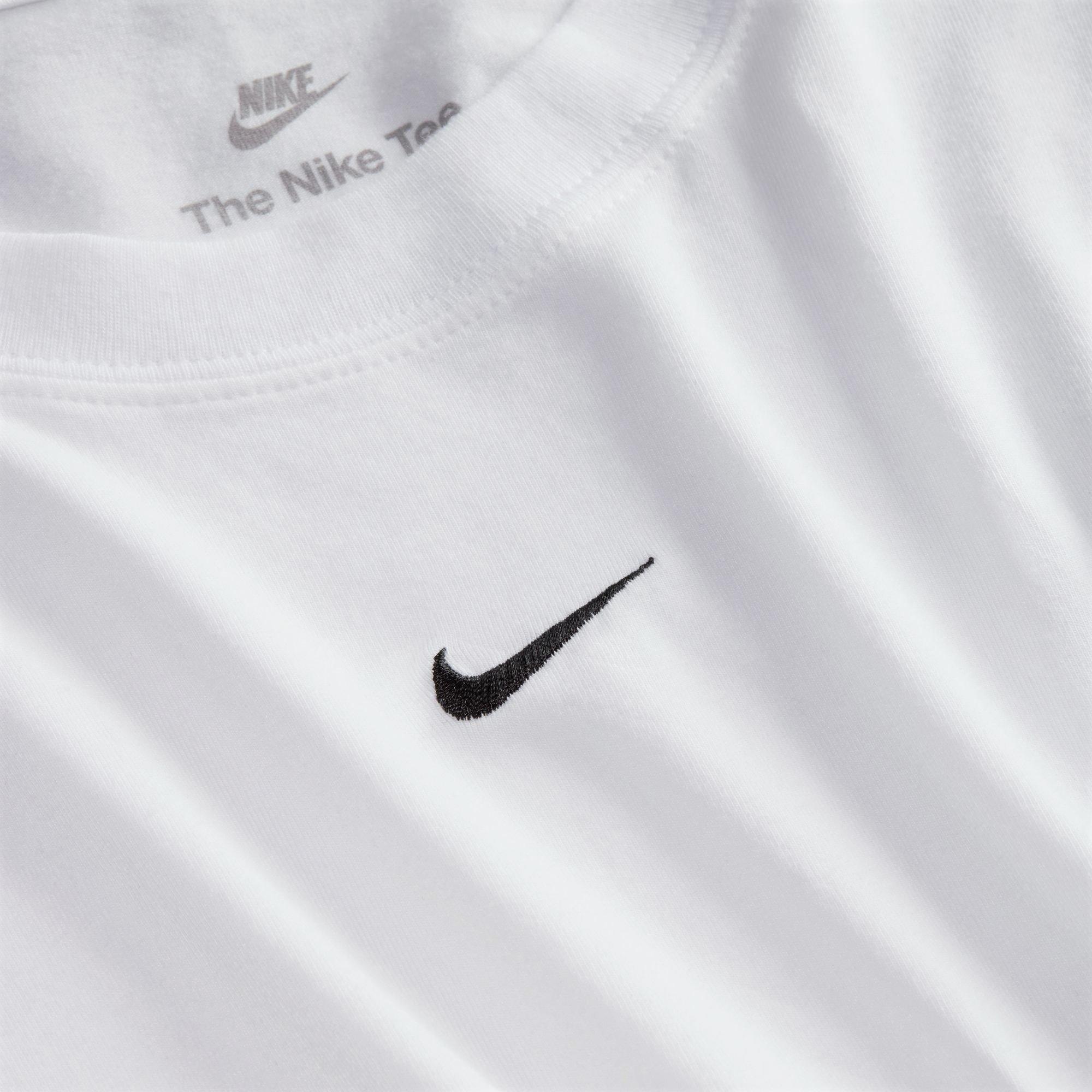Nike Women's Sportswear Chill Knit Mod Crop Tee-White - WHITE Thumbnail View 4
