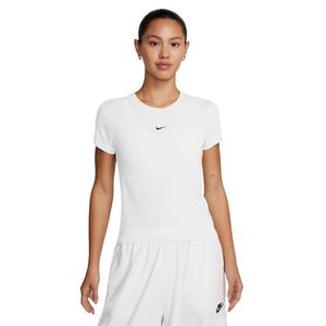 Nike Women's Sportswear Chill Knit Mod Crop Tee-White