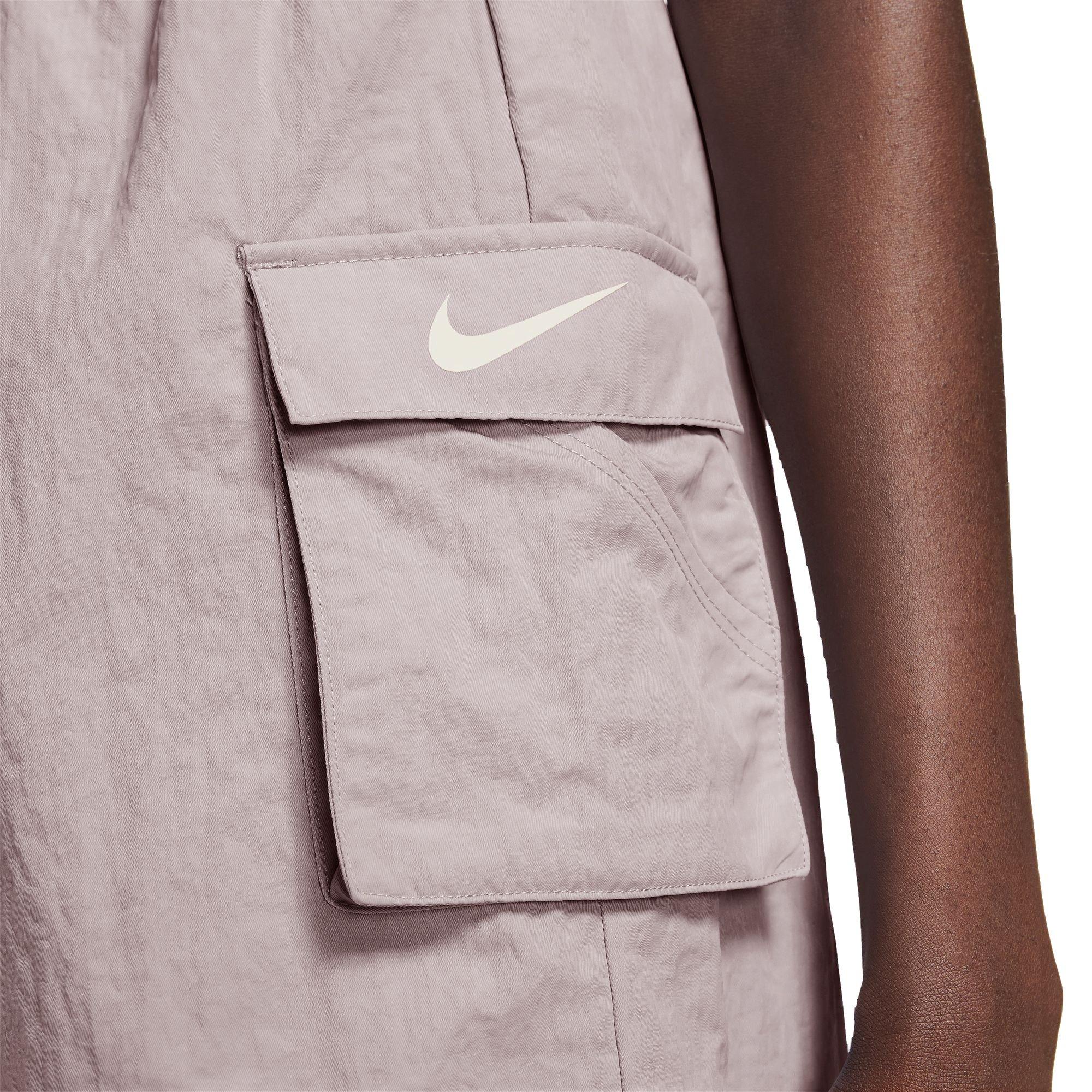 Nike Women's Sportswear Essential Woven High-Rise Shorts - VIOLET Thumbnail View 3