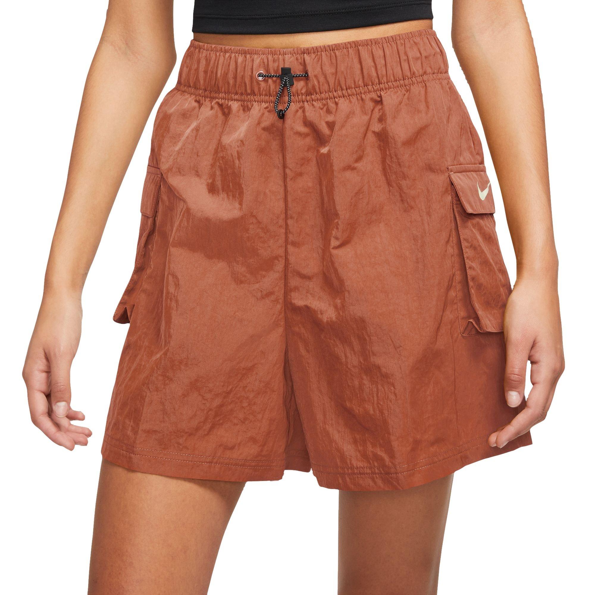 Nike Women's Sportswear Essential Woven High-Rise Shorts-Orange - ORANGE Thumbnail View 1