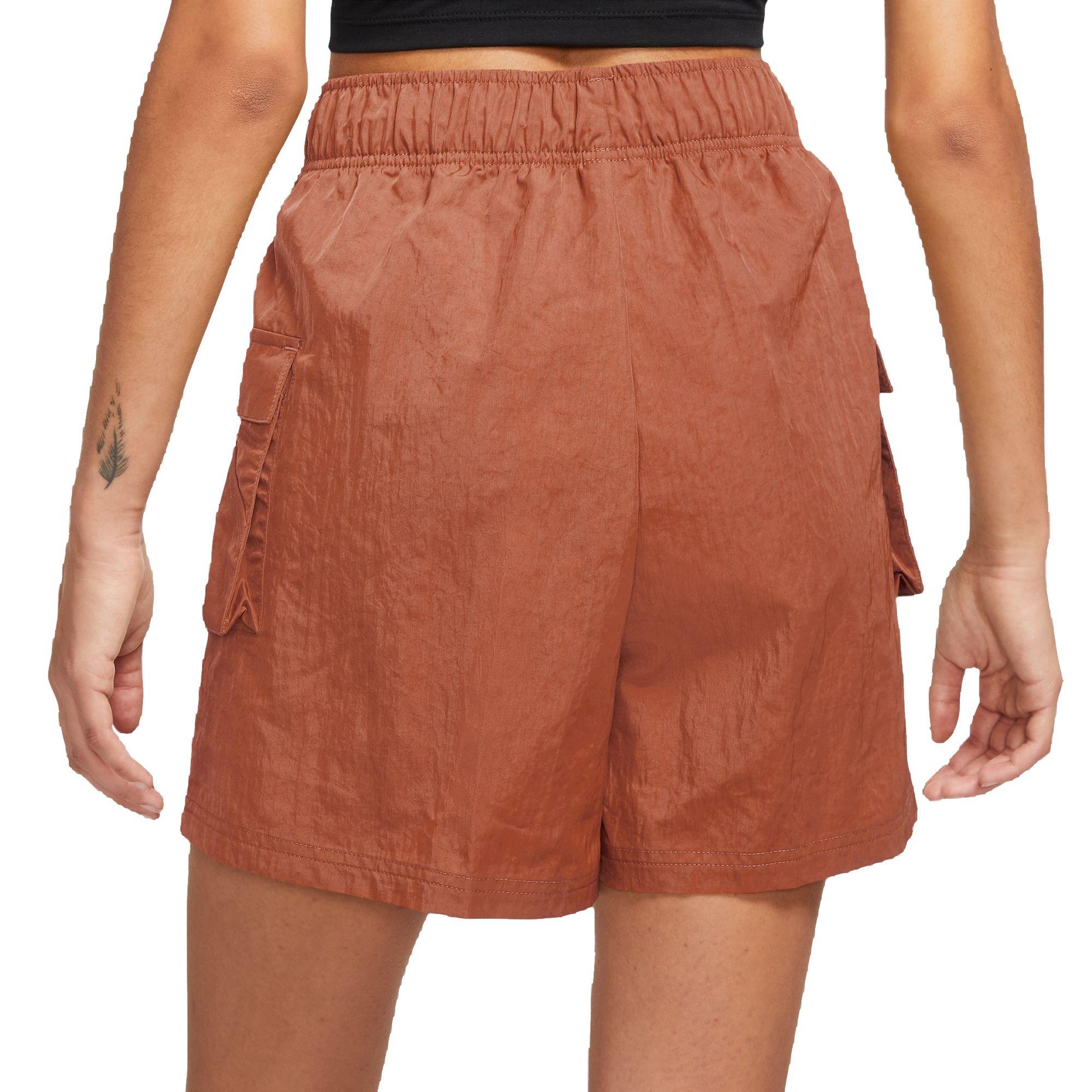 Nike Women's Sportswear Essential Woven High-Rise Shorts-Orange - ORANGE Thumbnail View 2