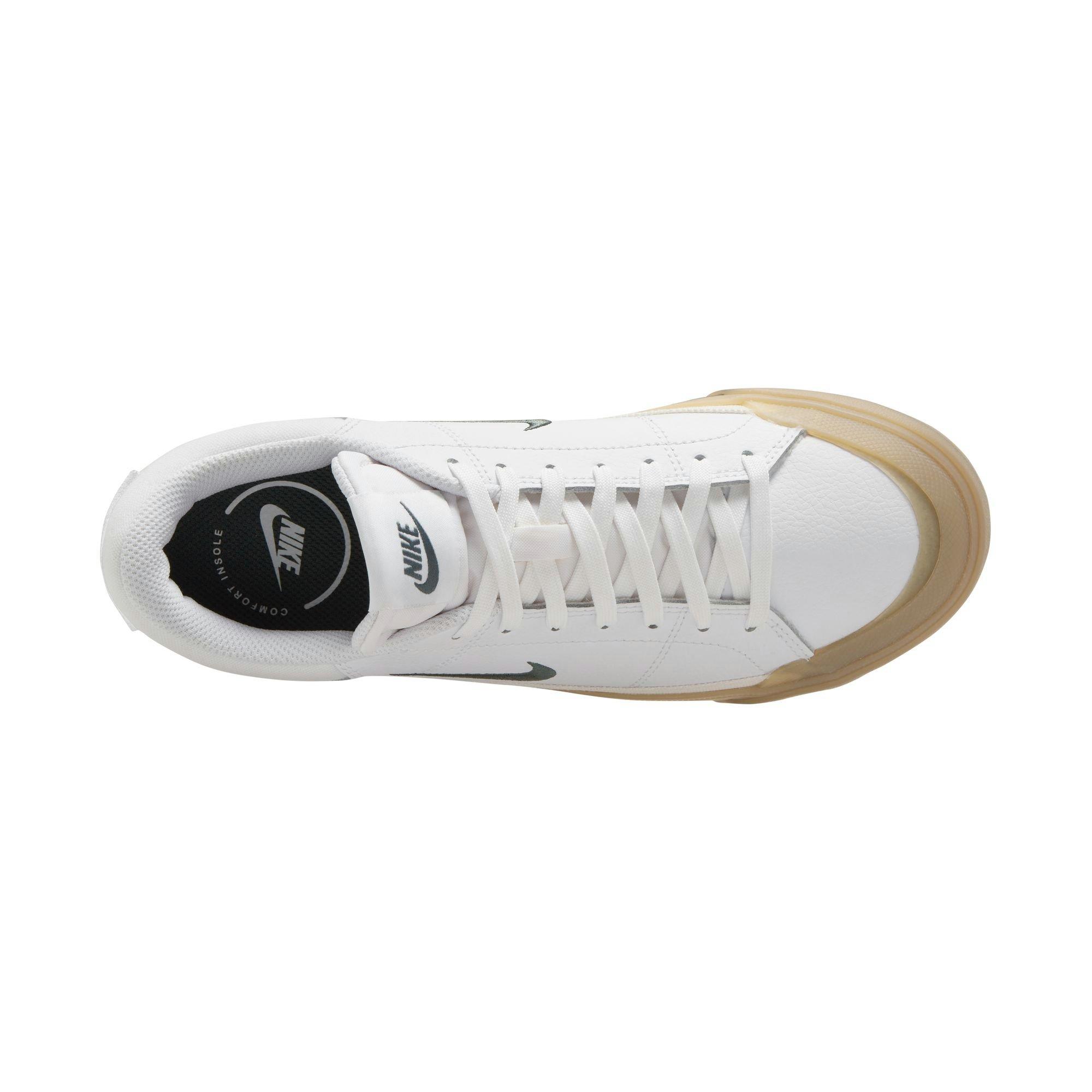 Nike Court Legacy Lift "White/Vintage Green/Gum Yellow/Sail" Women's Shoe - WHITE/GREEN Thumbnail View 8