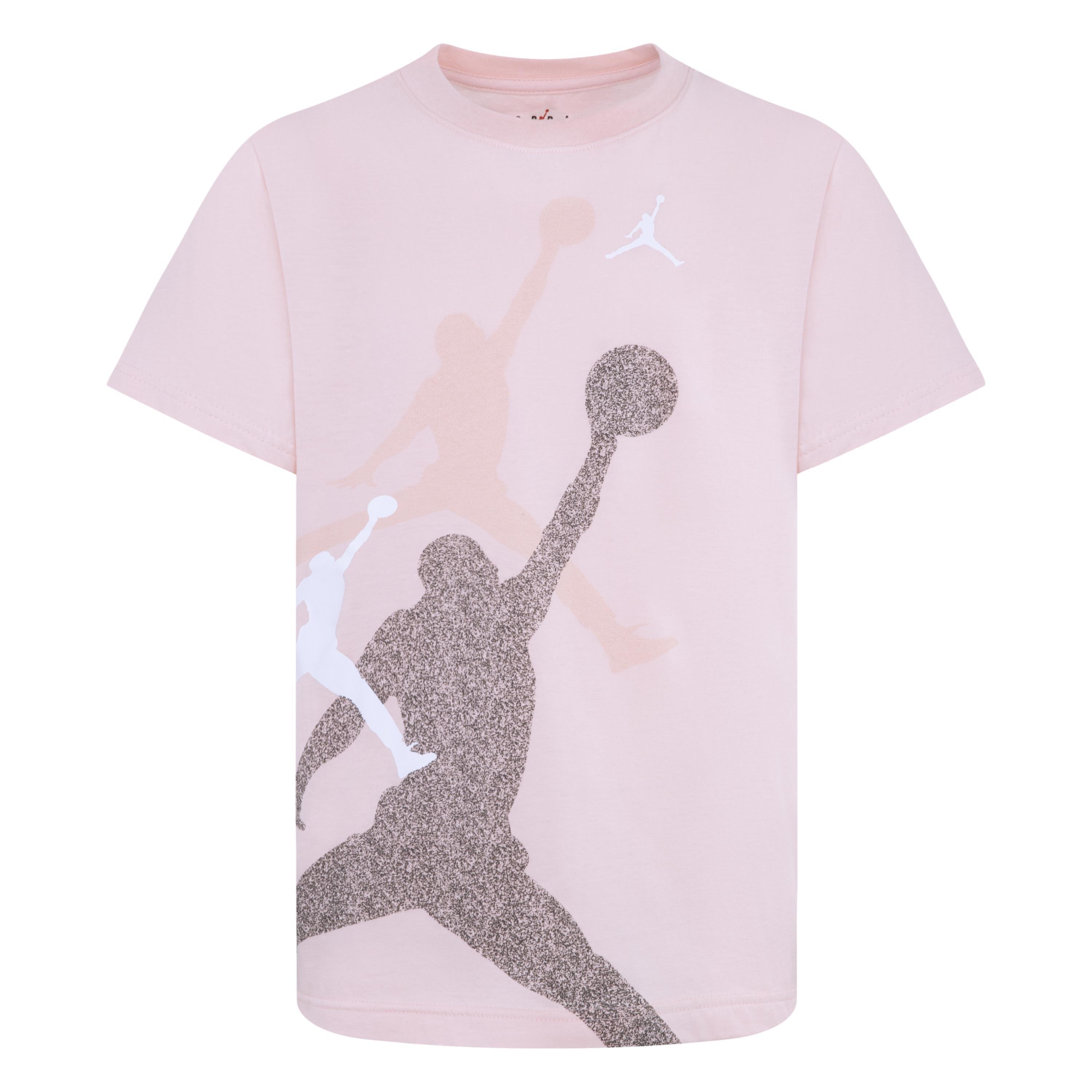 Jordan Big Girls' Gradient Stacked Tee - Pink - PINK Thumbnail View 1