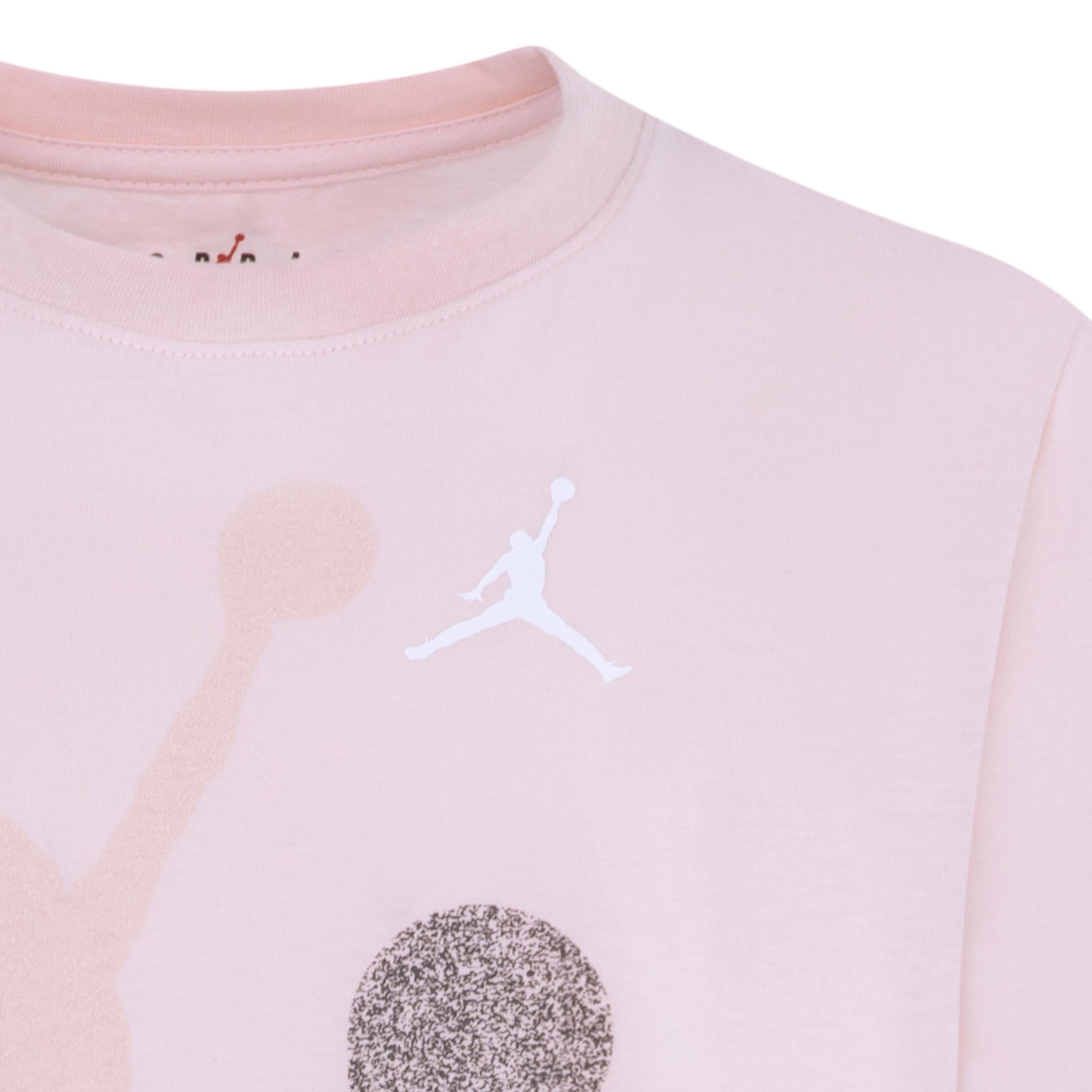 Jordan Gradient Stacked Big Girls' Pink Tee