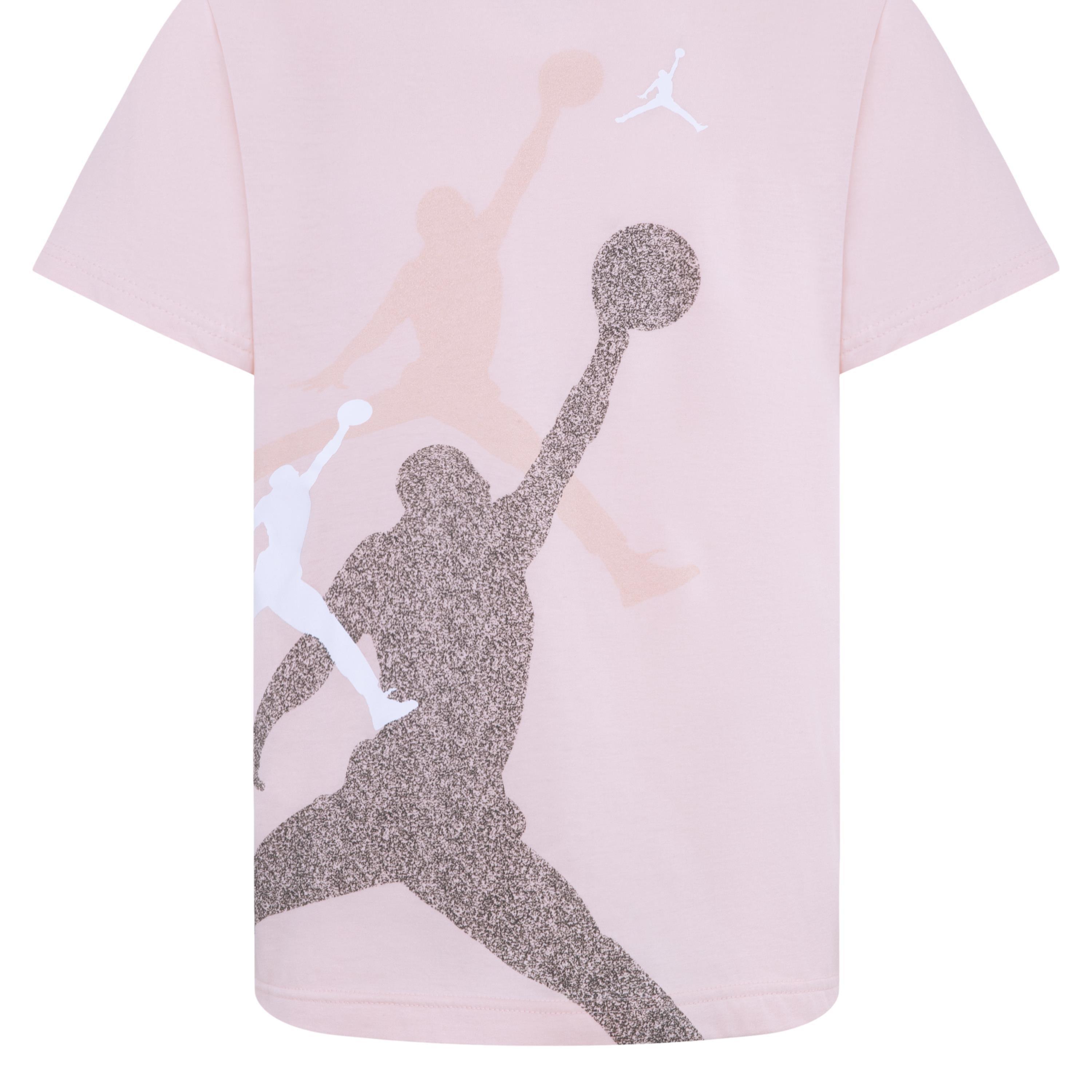 Jordan Gradient Stacked Big Girls' Pink Tee