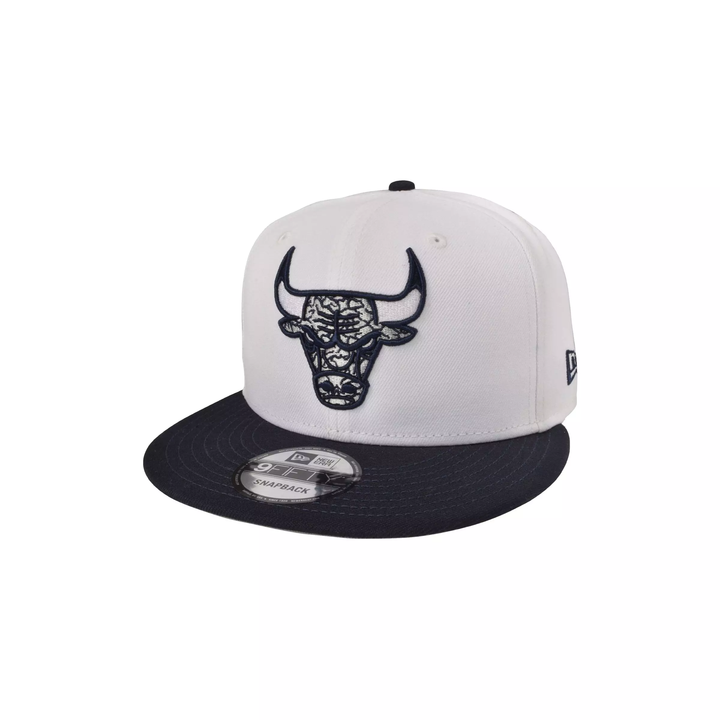 New Era Chicago Bulls 9FIFTY Retro 3 Elephant Print Snapback-White/Navy - NAVY