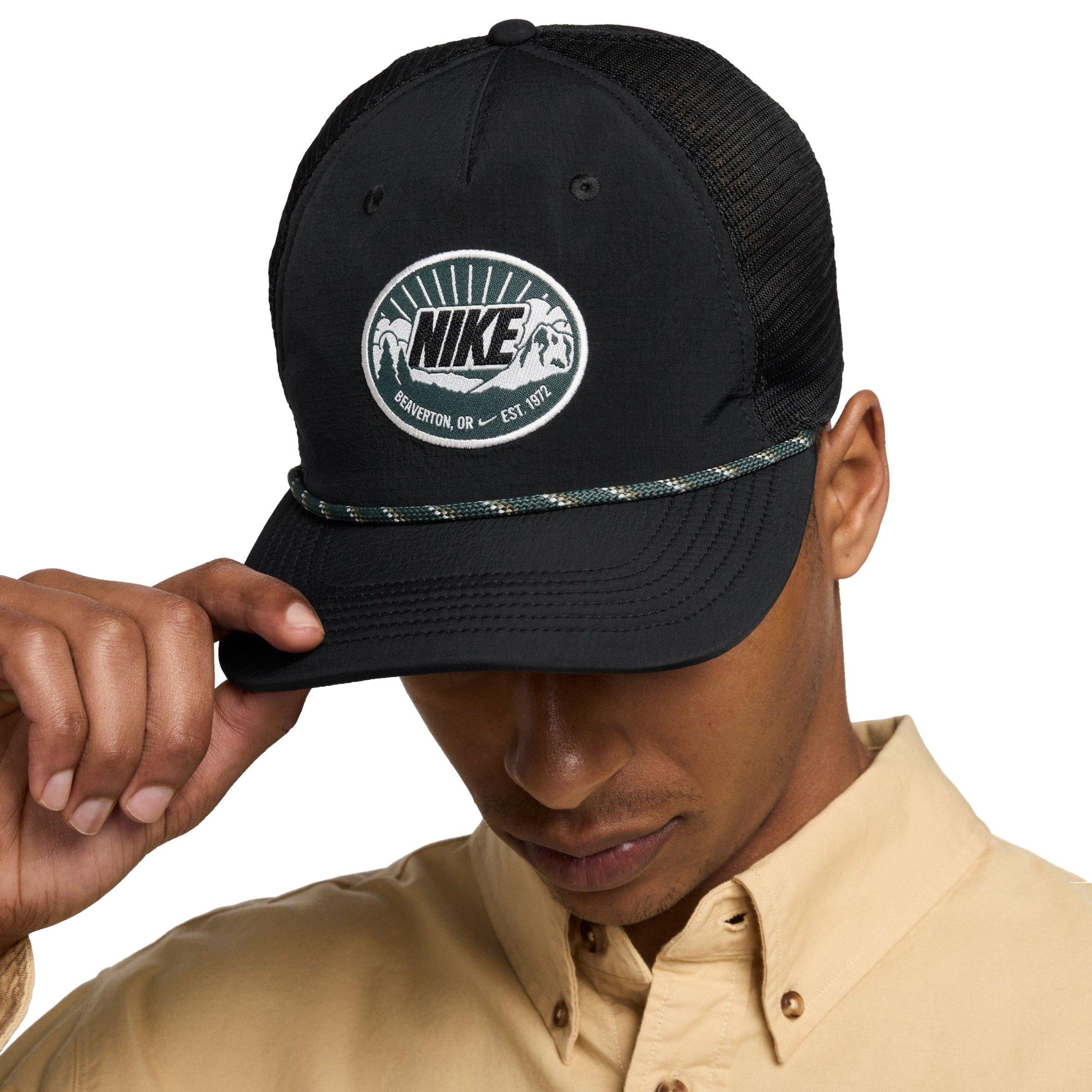 Nike Rise Structured Curved Bill Trucker Snapback-Black - BLACK Thumbnail View 3