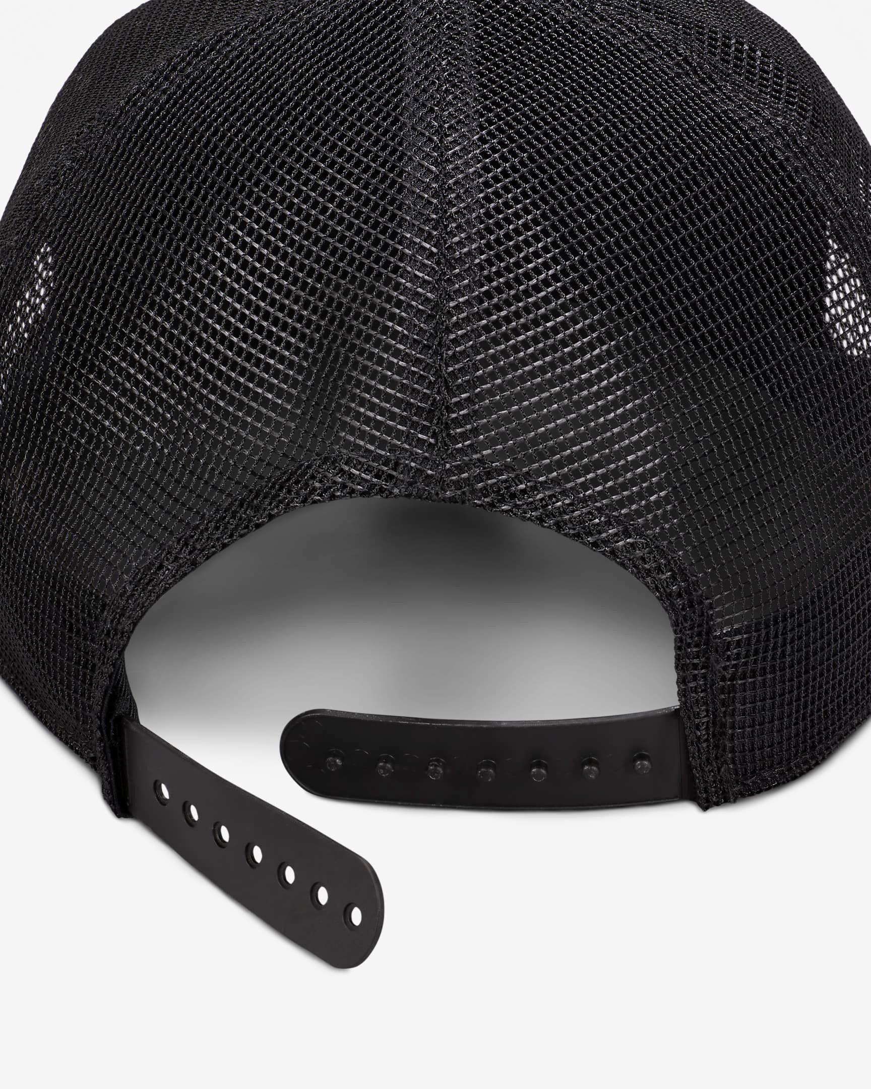 Nike Rise Structured Curved Bill Trucker Snapback-Black - BLACK Thumbnail View 5
