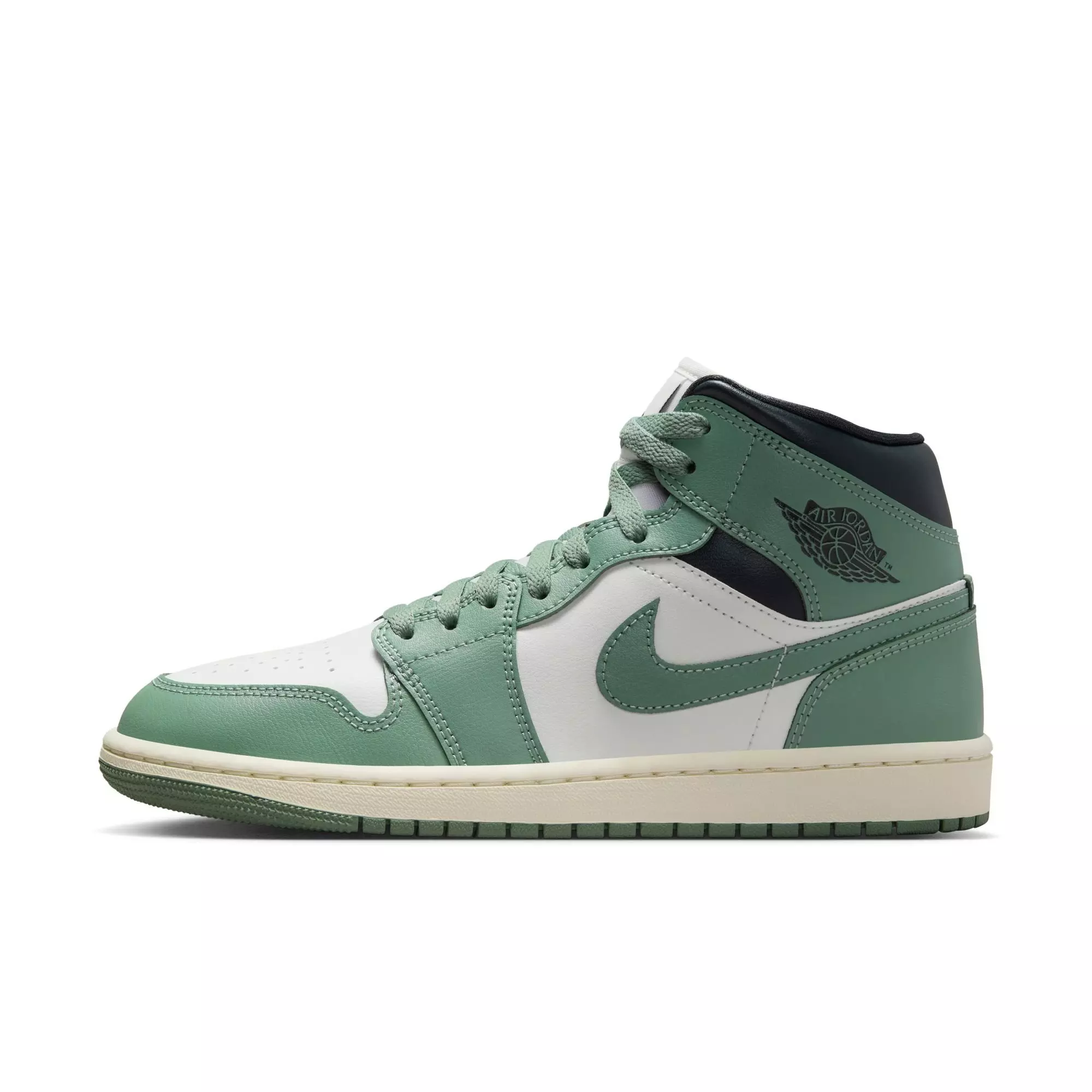 Jordan 1 Mid "Sail/Jade Smoke/Anthracite" Women's Shoe - DK GREEN