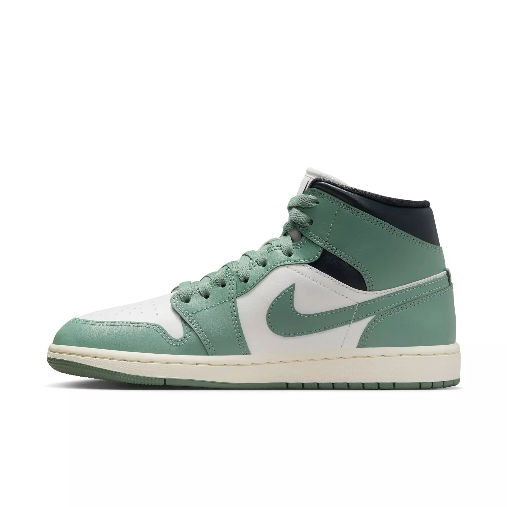 Jordan 1 Mid "Sail/Jade Smoke/Anthracite" Women's Shoe - DK GREEN