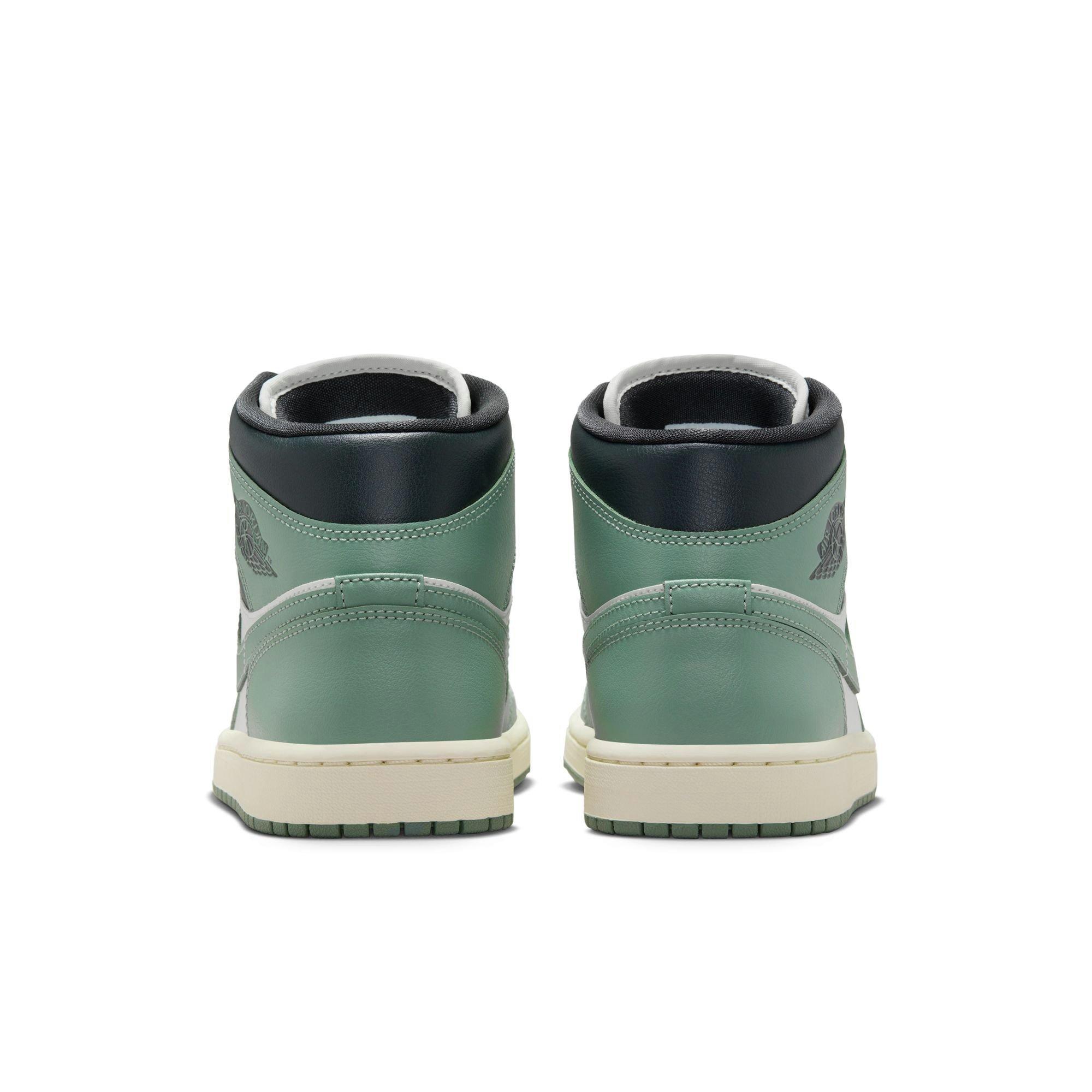 Jordan 1 Mid "Sail/Jade Smoke/Anthracite" Women's Shoe - DK GREEN Thumbnail View 5