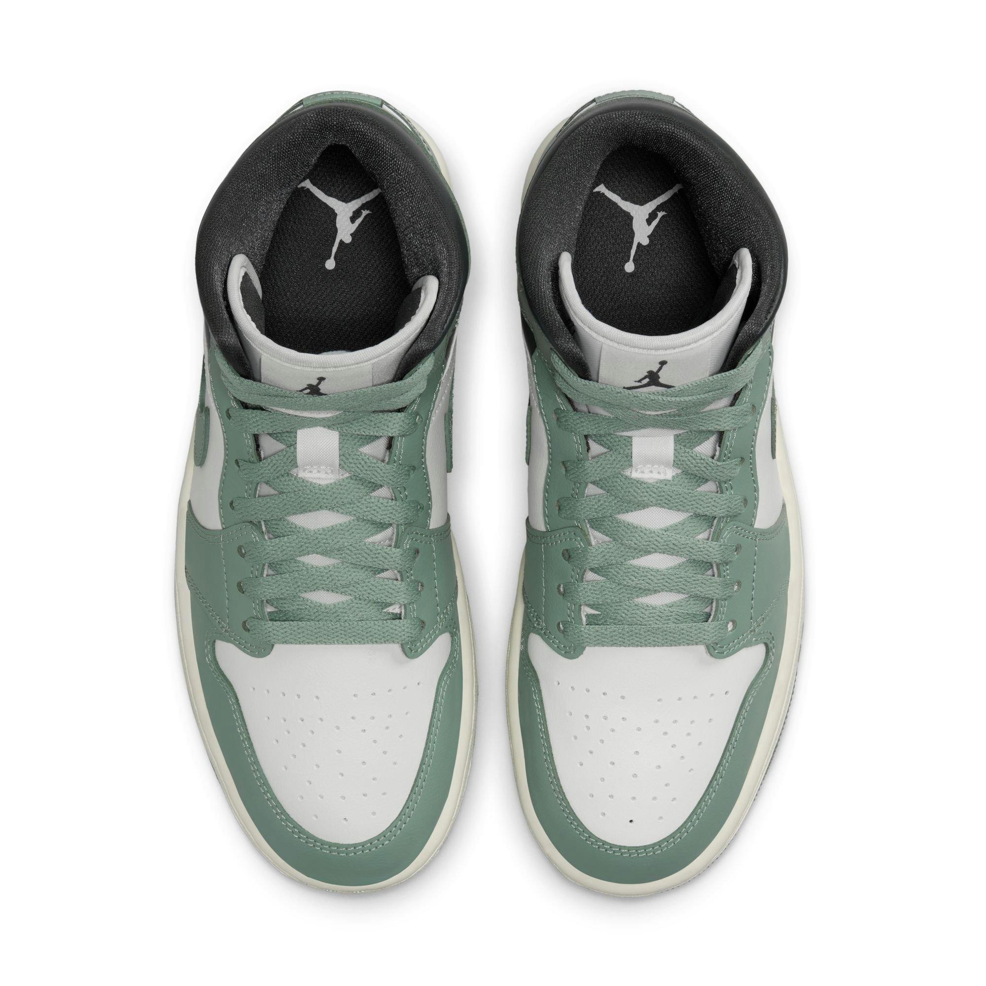 Jordan 1 Mid "Sail/Jade Smoke/Anthracite" Women's Shoe - DK GREEN Thumbnail View 6