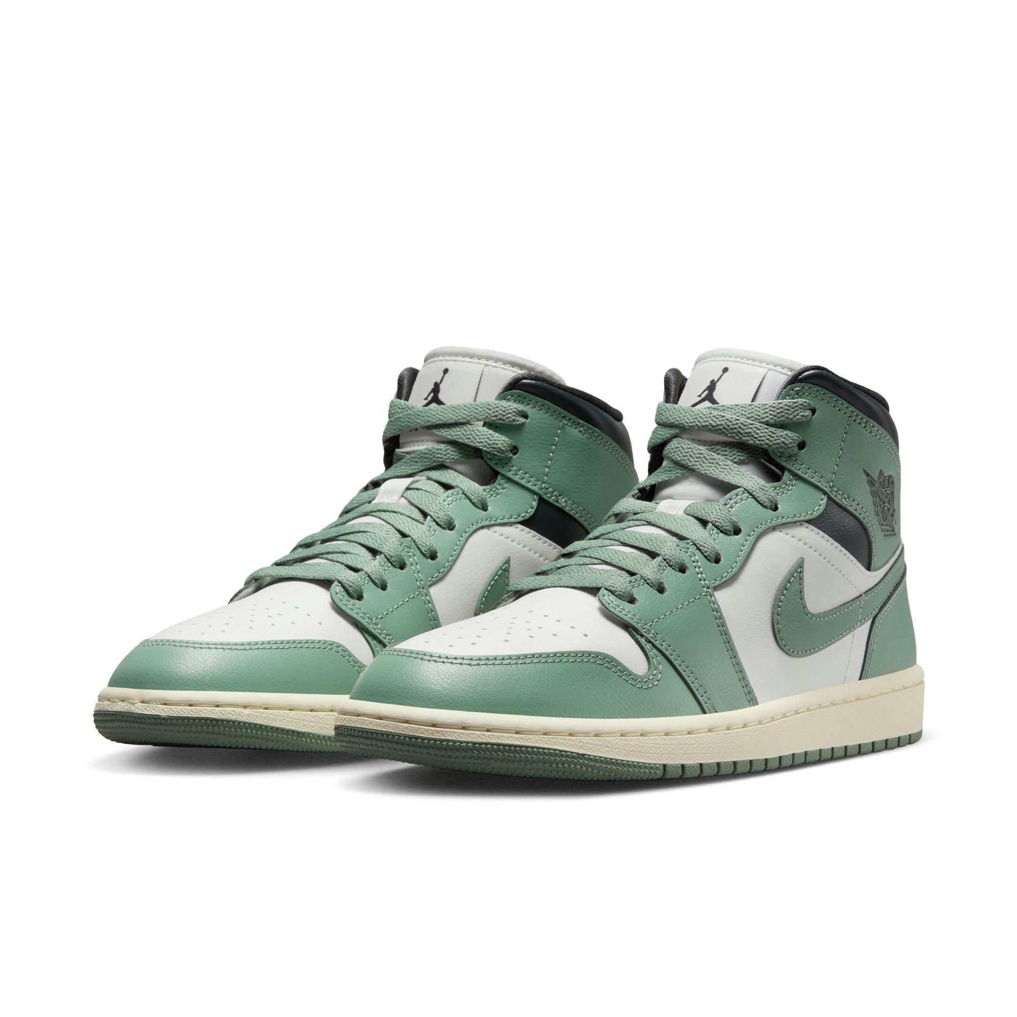 Jordan 1 Mid "Sail/Jade Smoke/Anthracite" Women's Shoe - DK GREEN Thumbnail View 9