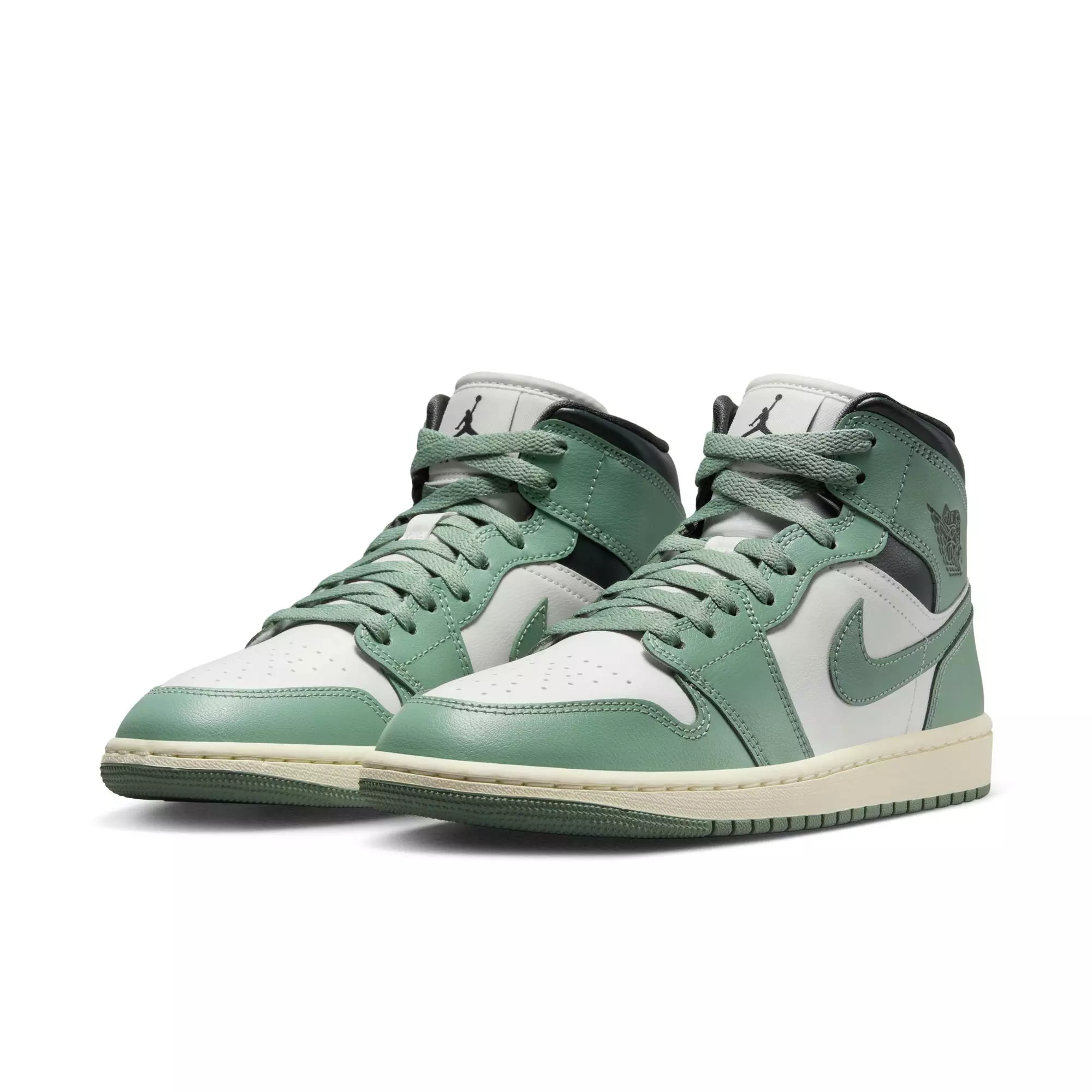 Jordan 1 Mid "Sail/Jade Smoke/Anthracite" Women's Shoe - DK GREEN
