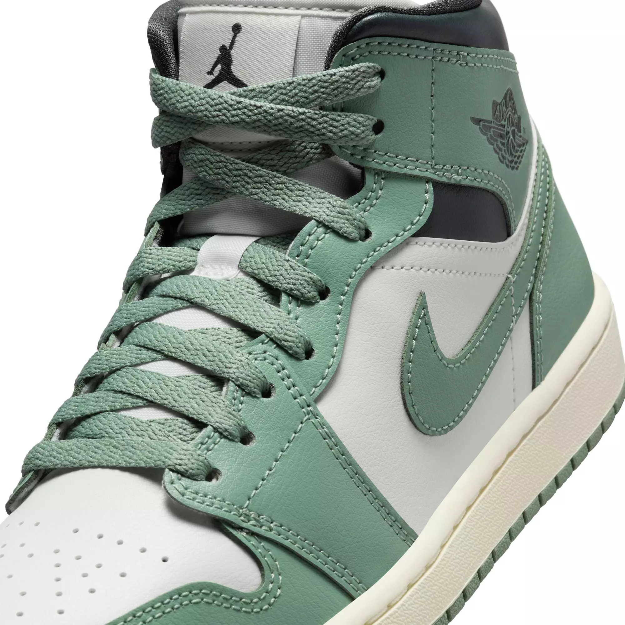 Jordan 1 Mid "Sail/Jade Smoke/Anthracite" Women's Shoe - DK GREEN