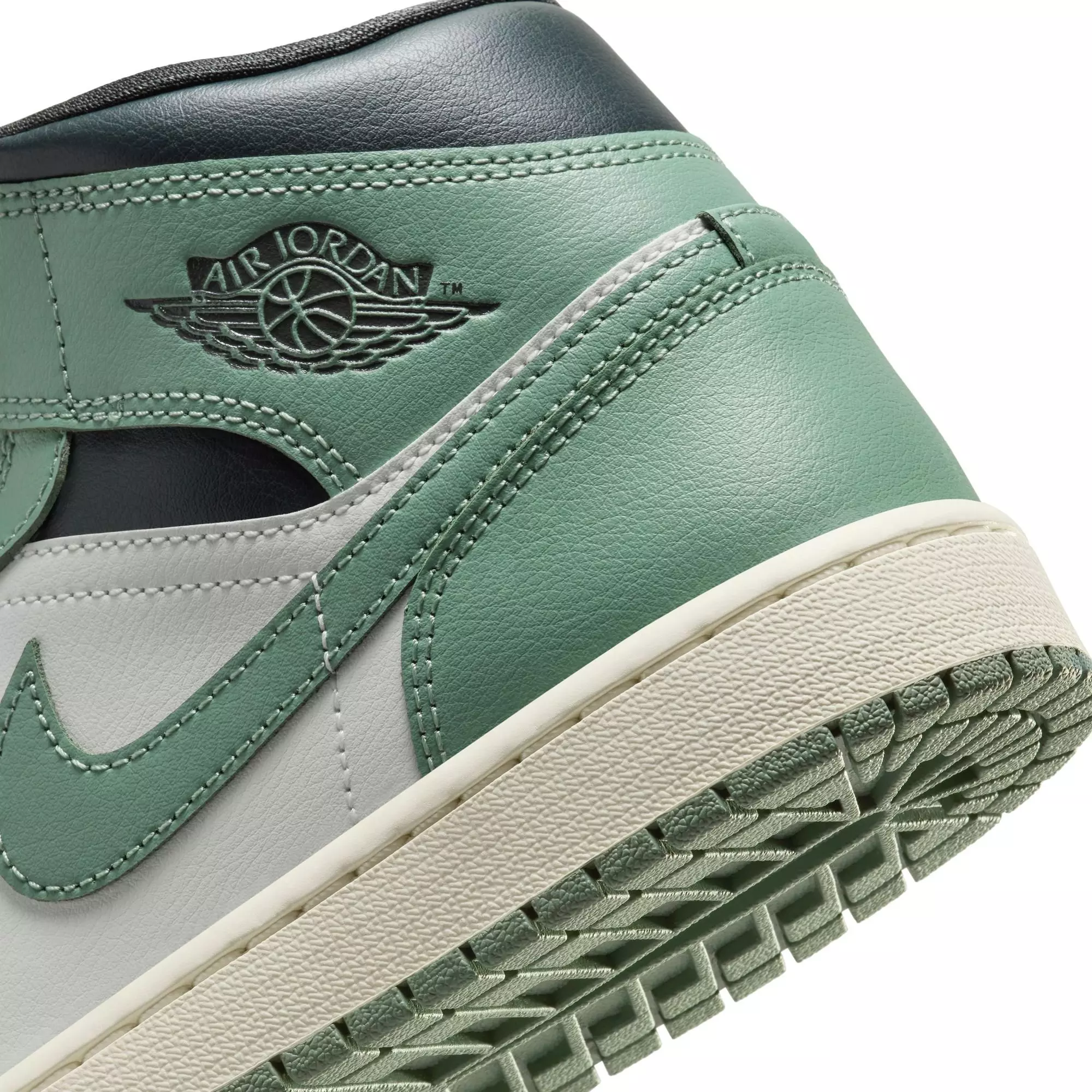 Jordan 1 Mid "Sail/Jade Smoke/Anthracite" Women's Shoe - DK GREEN