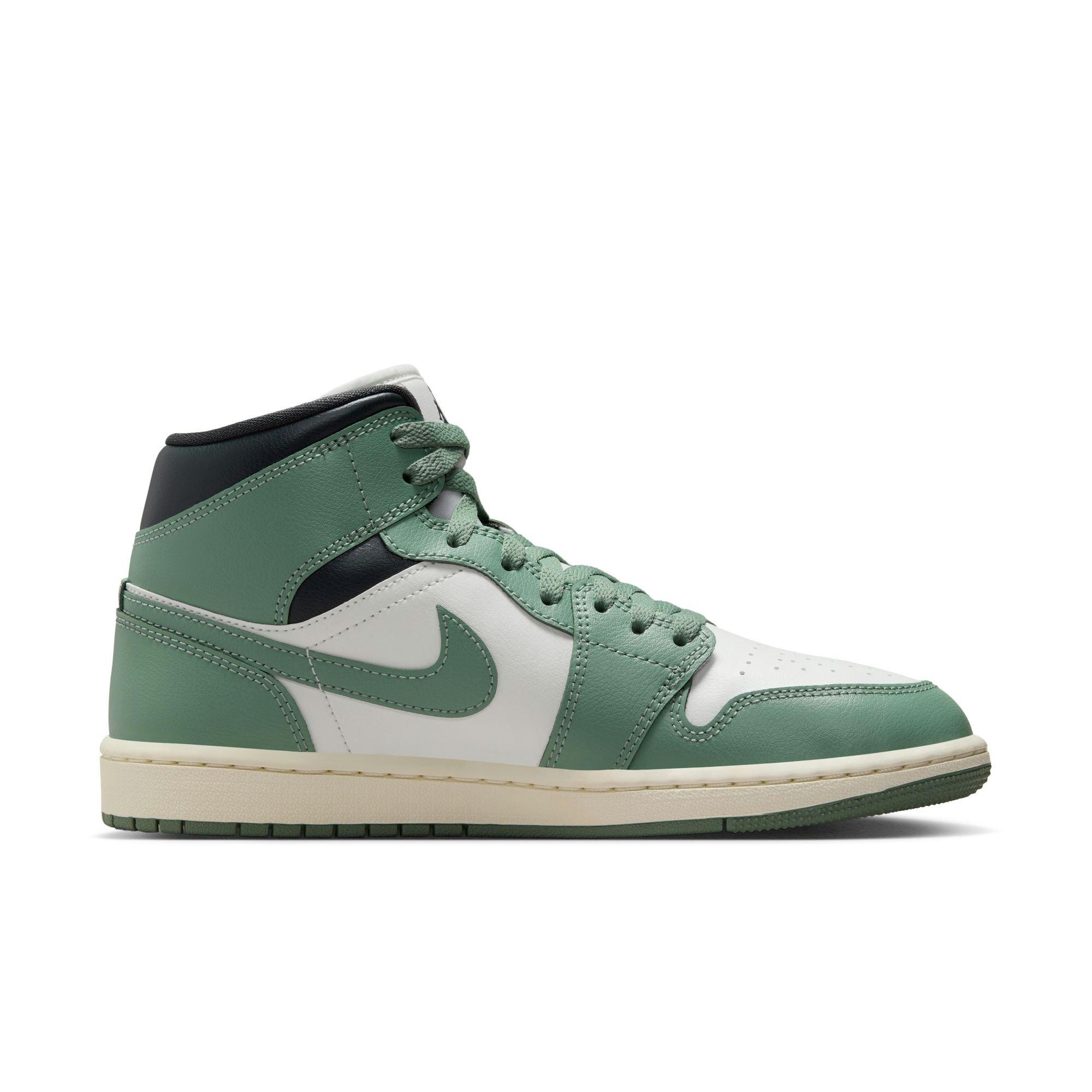Jordan 1 Mid "Sail/Jade Smoke/Anthracite" Women's Shoe - DK GREEN Thumbnail View 2