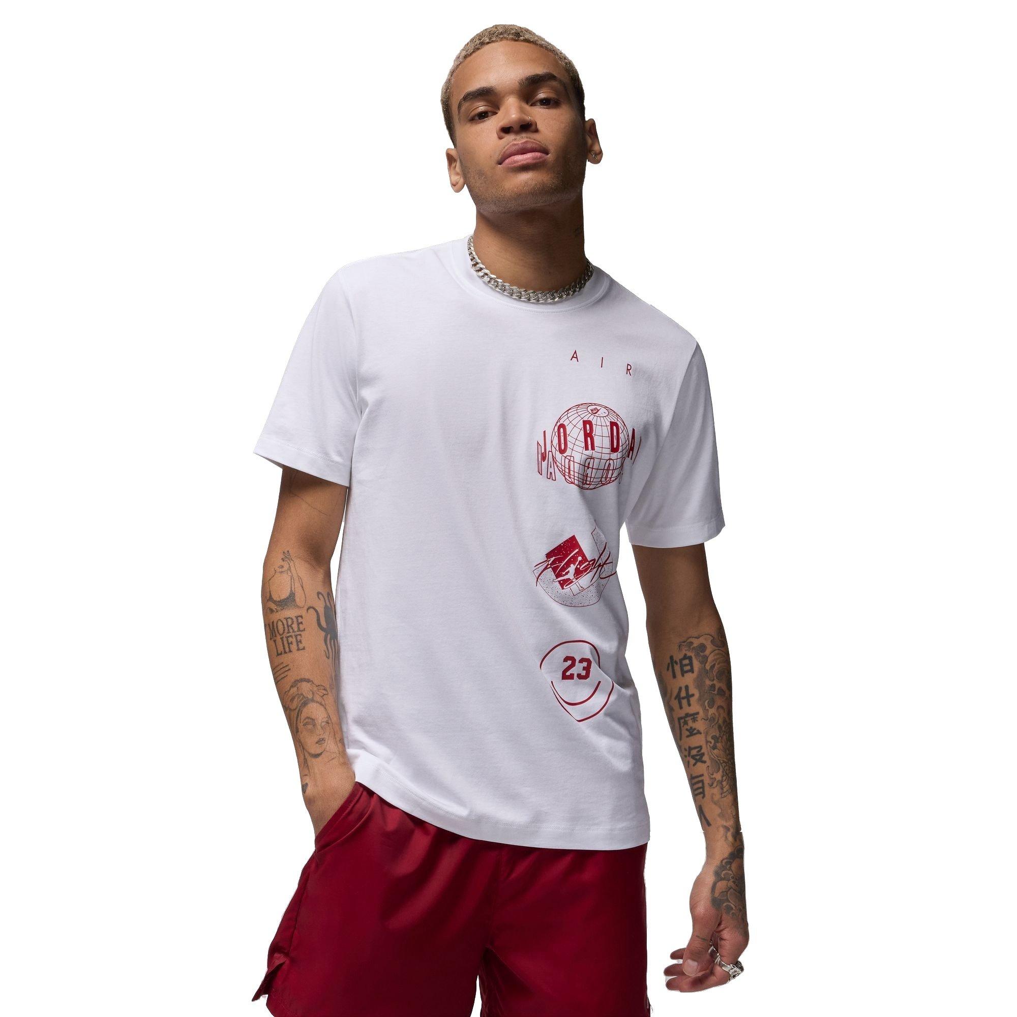 Jordan Men's Logo Stack Tee - WHITE/RED Thumbnail View 1