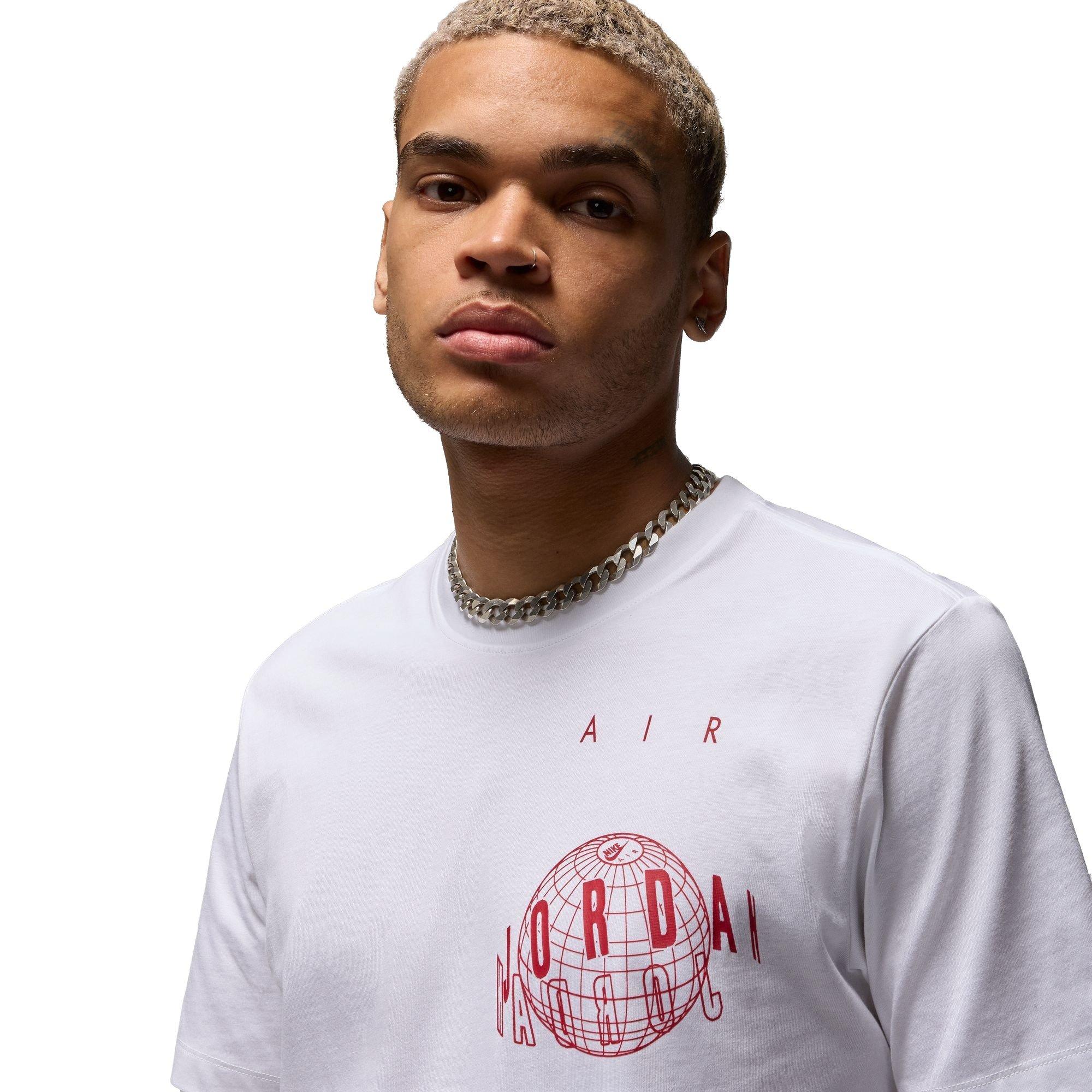 Jordan Men's Logo Stack Tee - WHITE/RED Thumbnail View 3