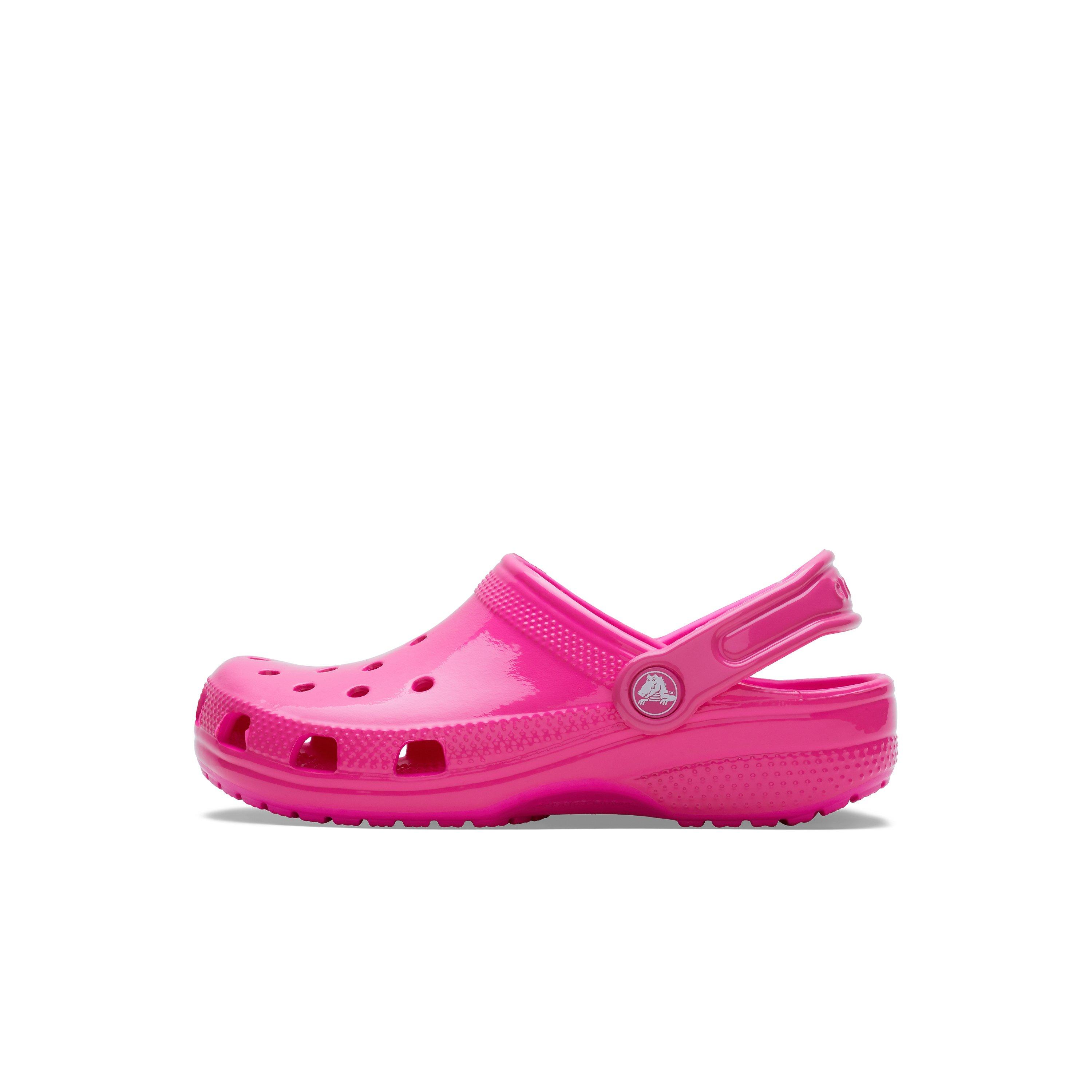 Crocs Classic High Shine Preschool Girls' "Highlighter Pink" Clog
