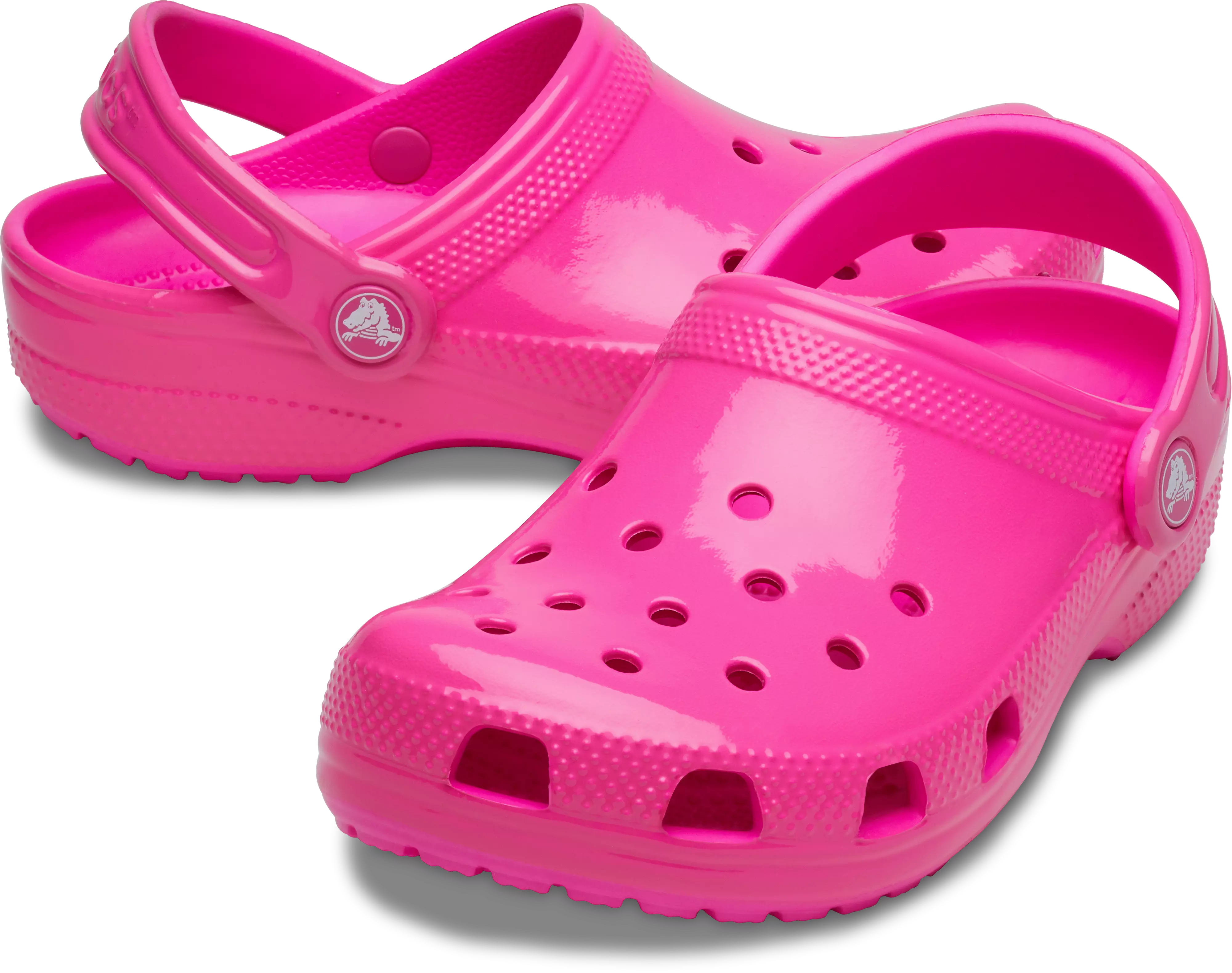 Crocs Classic High Shine "Highlighter Pink" Preschool Girls' Clog - PINK