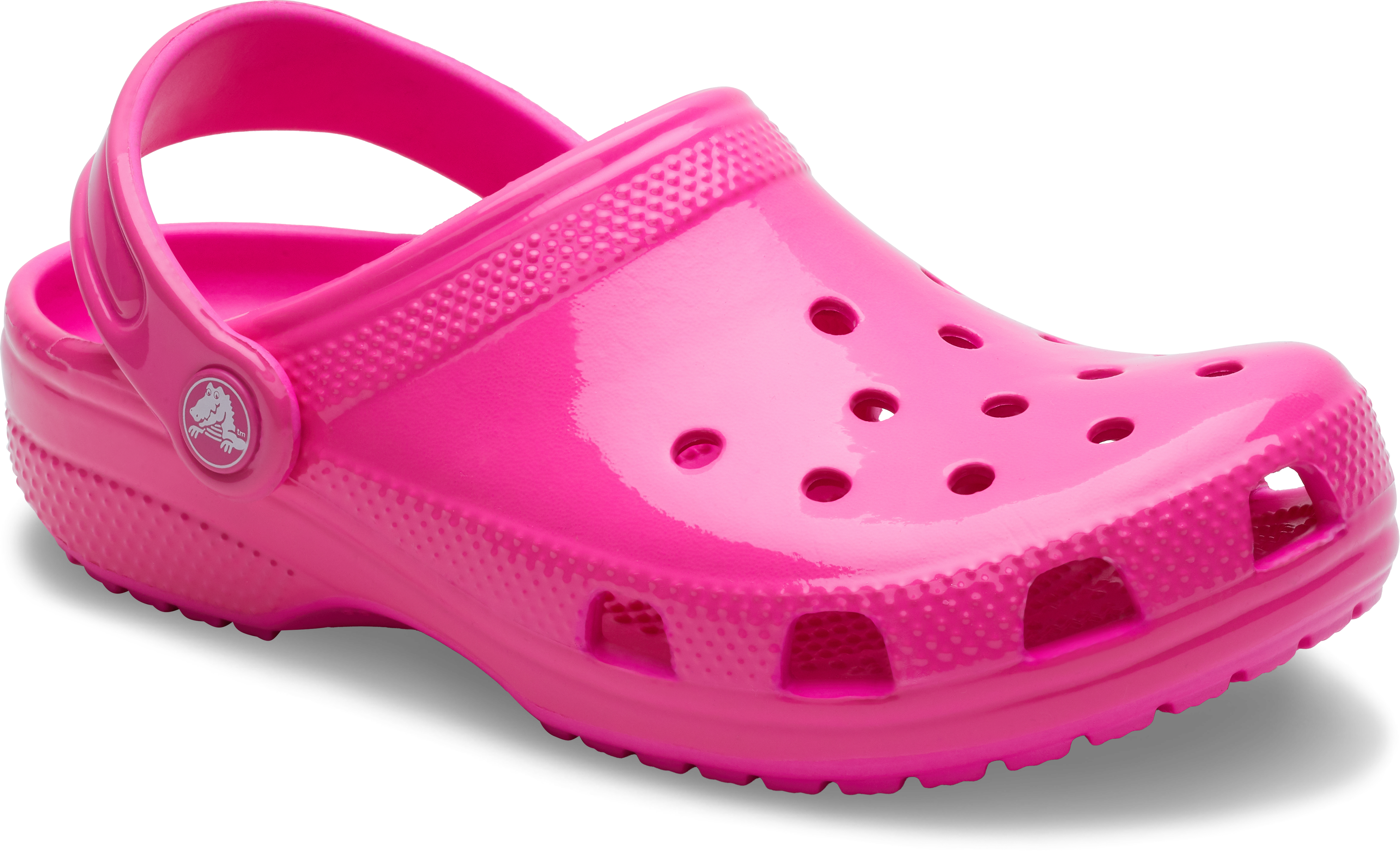 Crocs Classic High Shine Preschool Girls' "Highlighter Pink" Clog