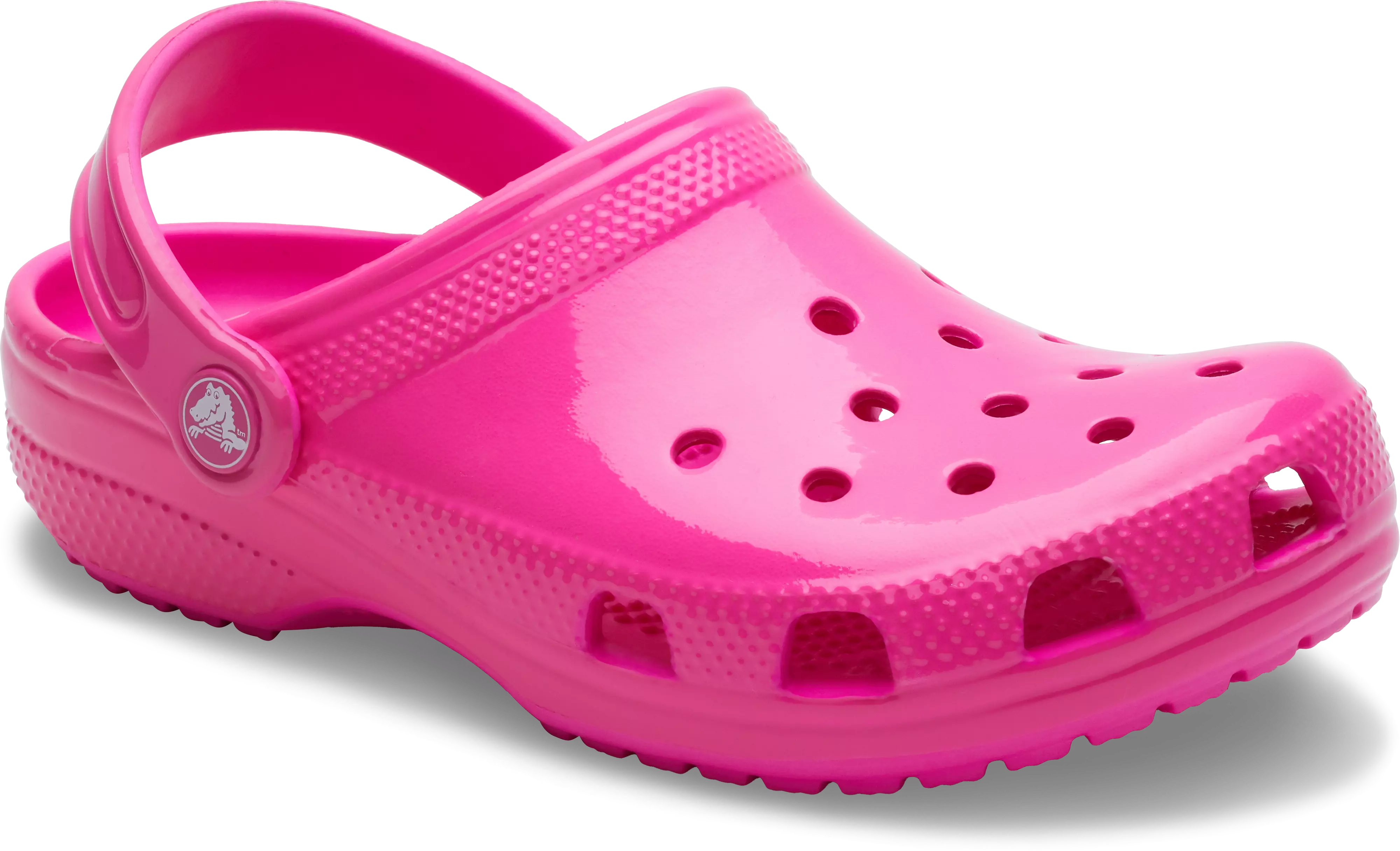 Crocs Classic High Shine "Highlighter Pink" Preschool Girls' Clog - PINK