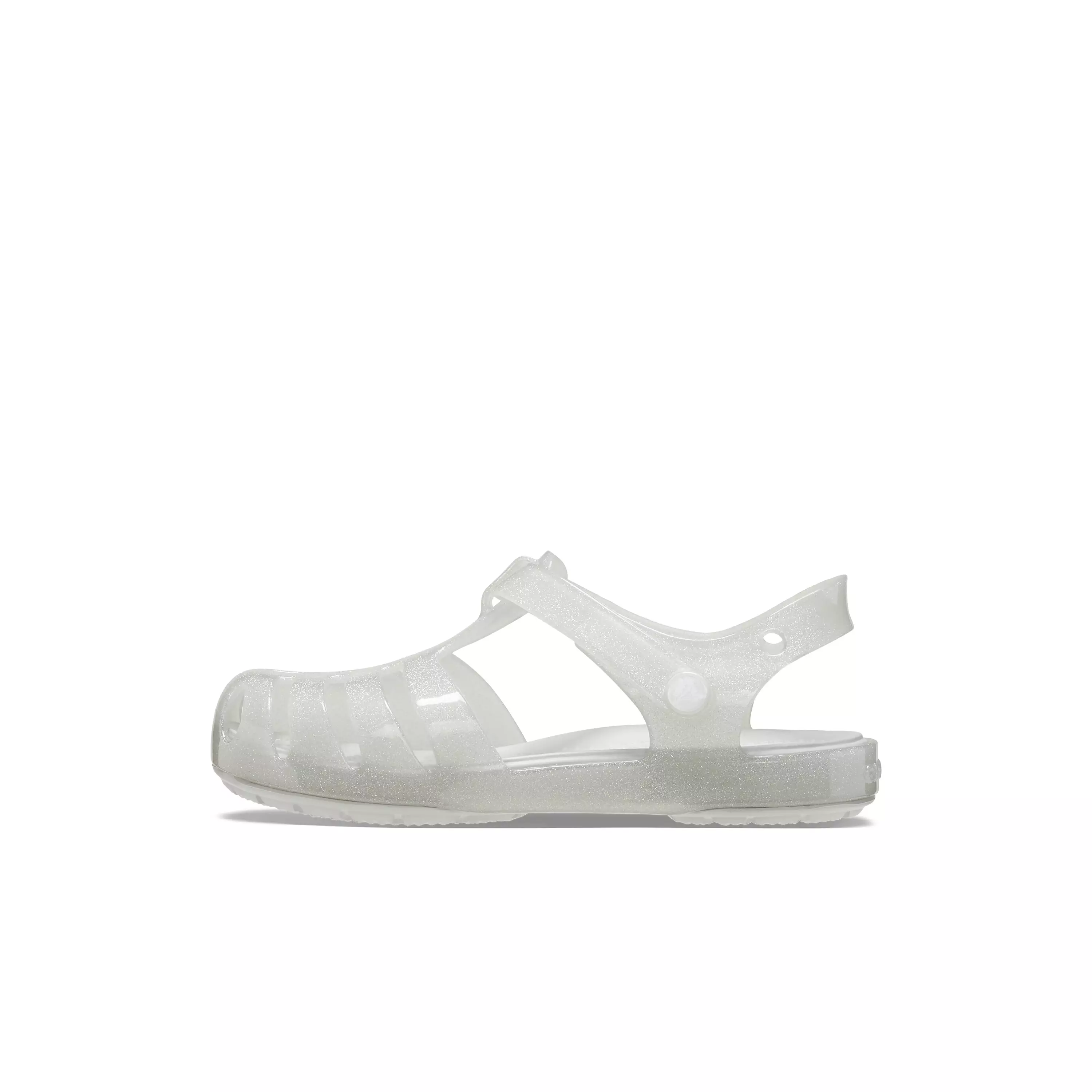 Crocs Isabella Fisherman "Silver Glitter" Toddler Girls' Sandal - WHITE