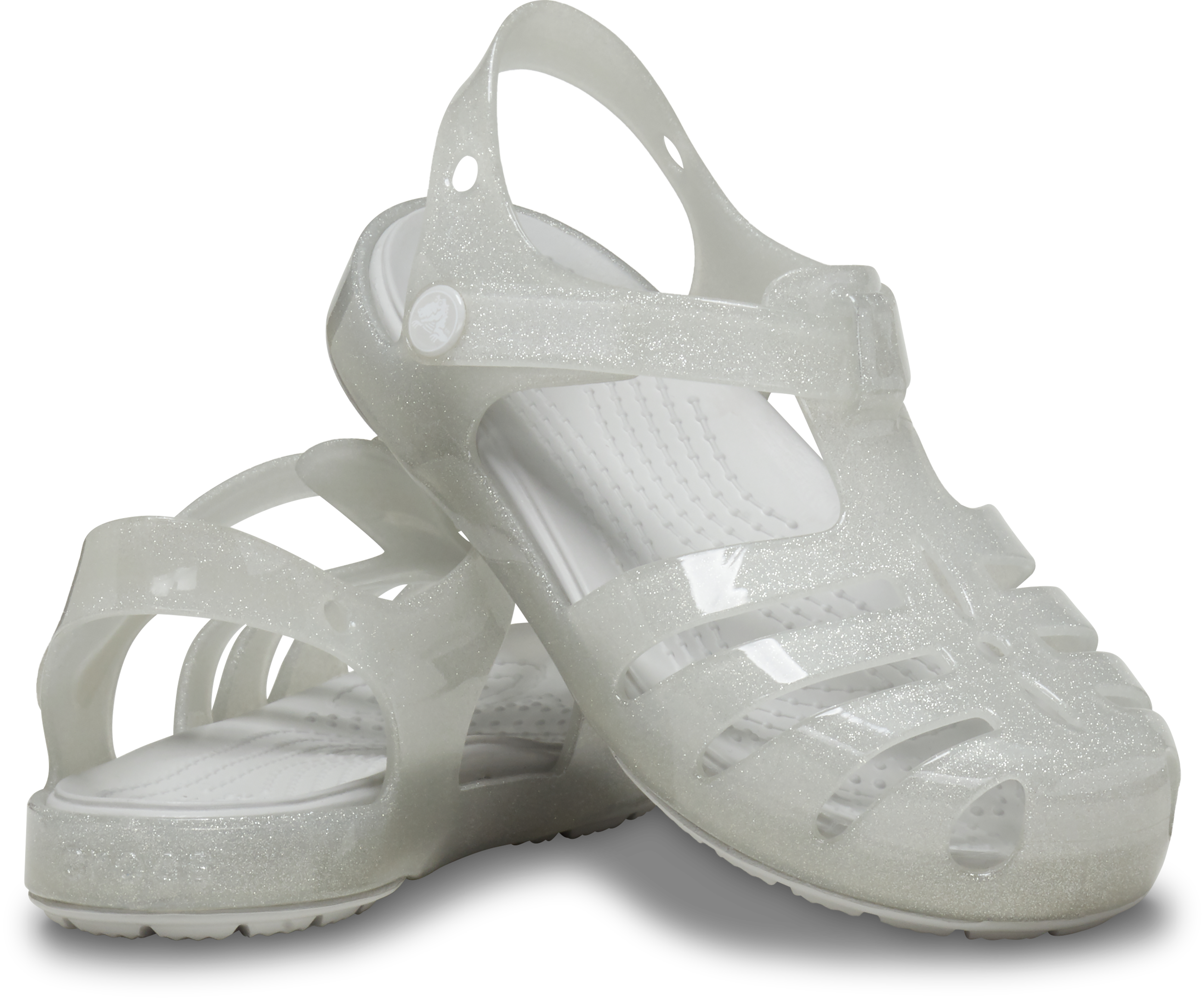 Crocs Isabella Fisherman Toddler Girls' "Silver Glitter" Sandal
