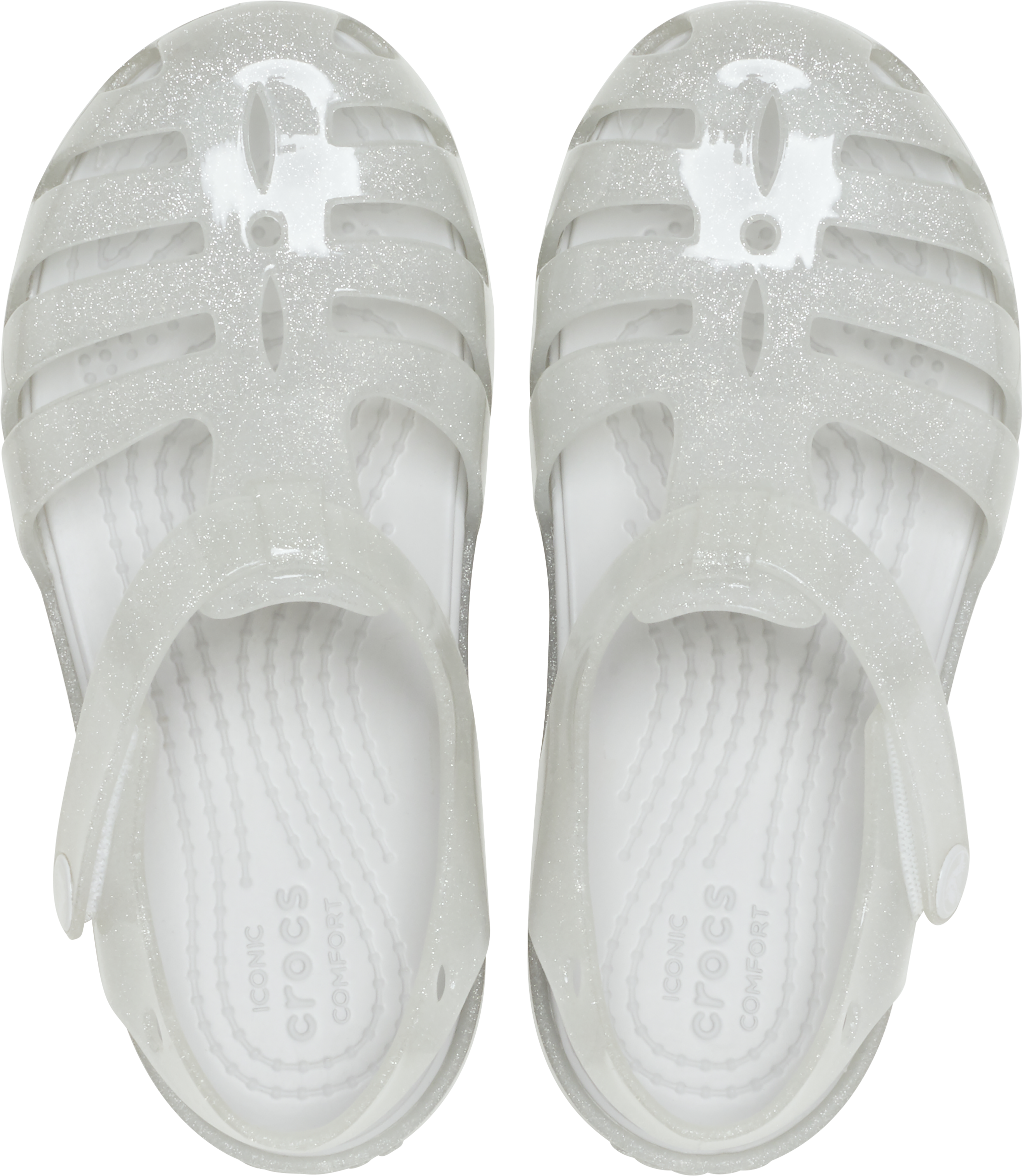 Crocs Isabella Fisherman Toddler Girls' "Silver Glitter" Sandal