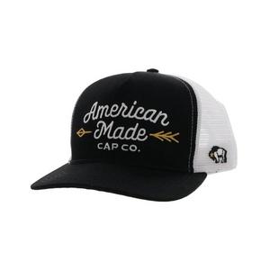 Hooey American Made Snapback Hat-Black/White