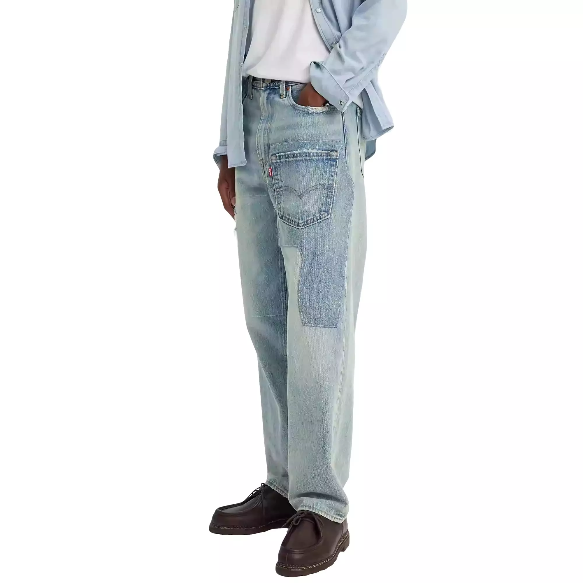 Levi's Men's 568 Patch Yourself Premium Loose Denim Jeans - BLUE