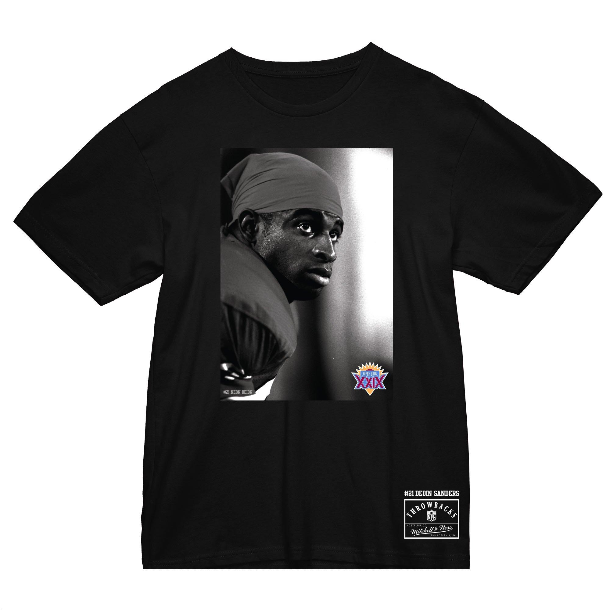 Mitchell & Ness Men's Deion Sanders San Francisco 49ers Super Bowl Tee - BLACK Thumbnail View 1