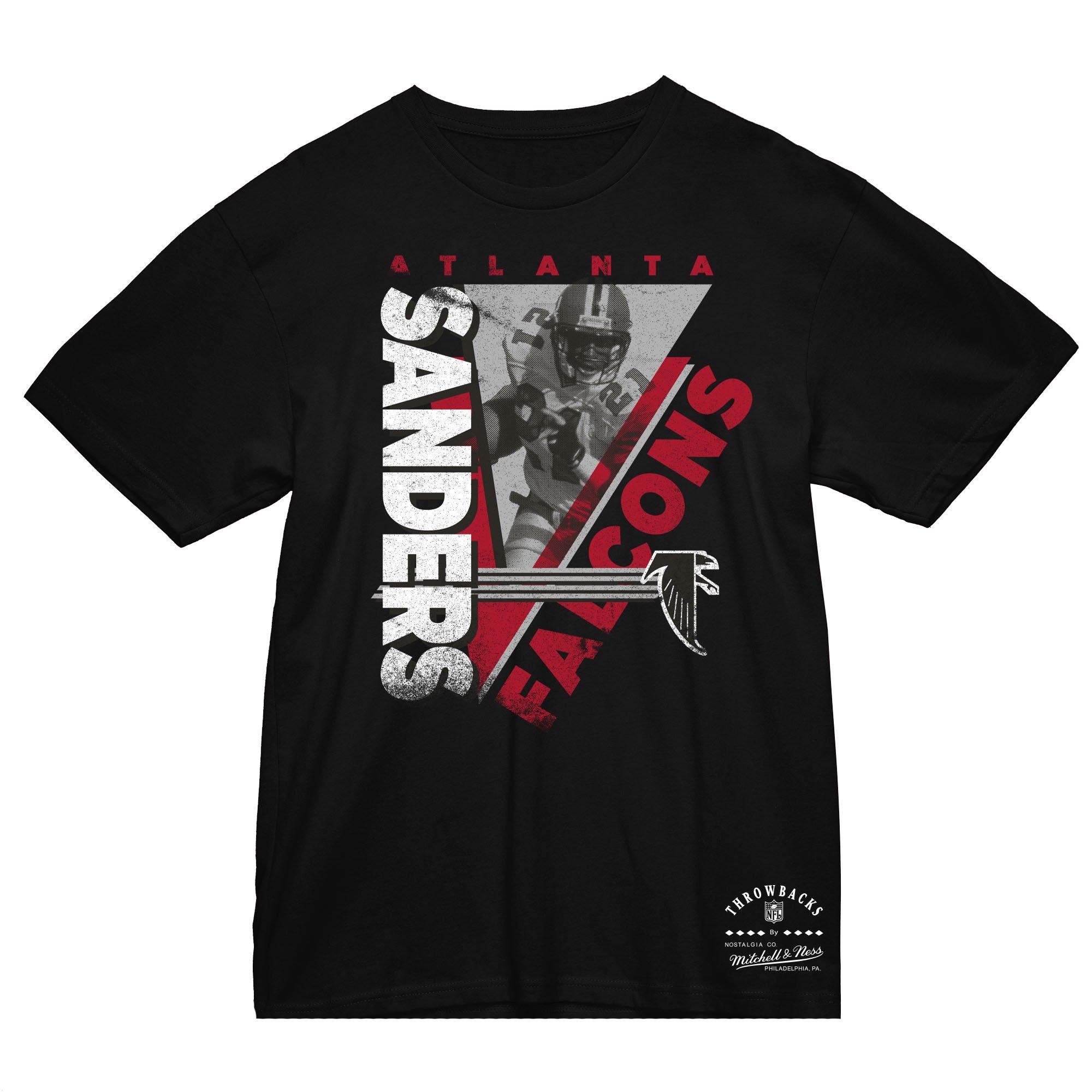 Mitchell & Ness Men's Deion Sanders Atlanta Hawks In Zone Tee - BLACK Thumbnail View 1