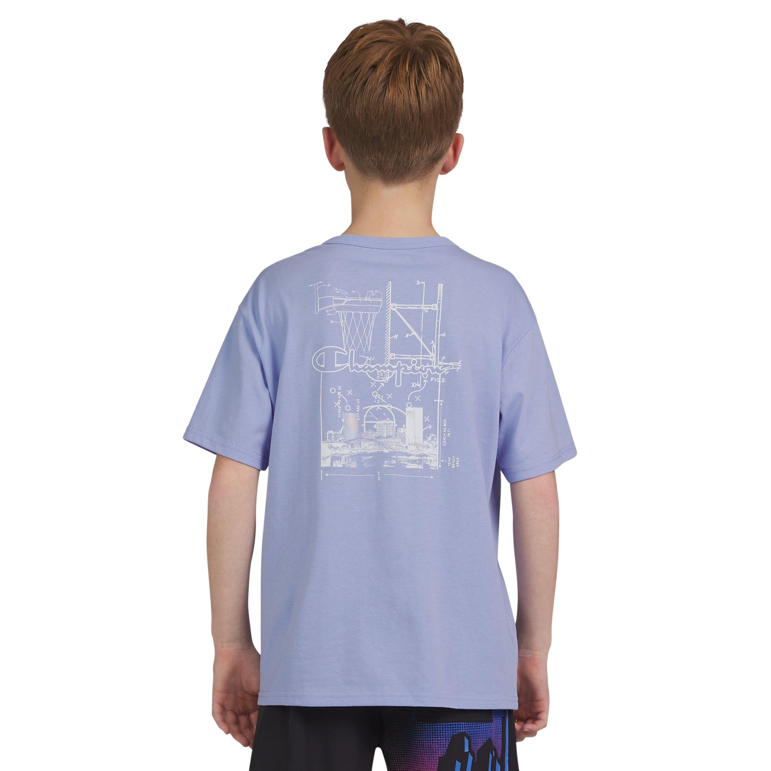 Champion Big Boys Basketball Logo Tee - PURPLE Thumbnail View 2