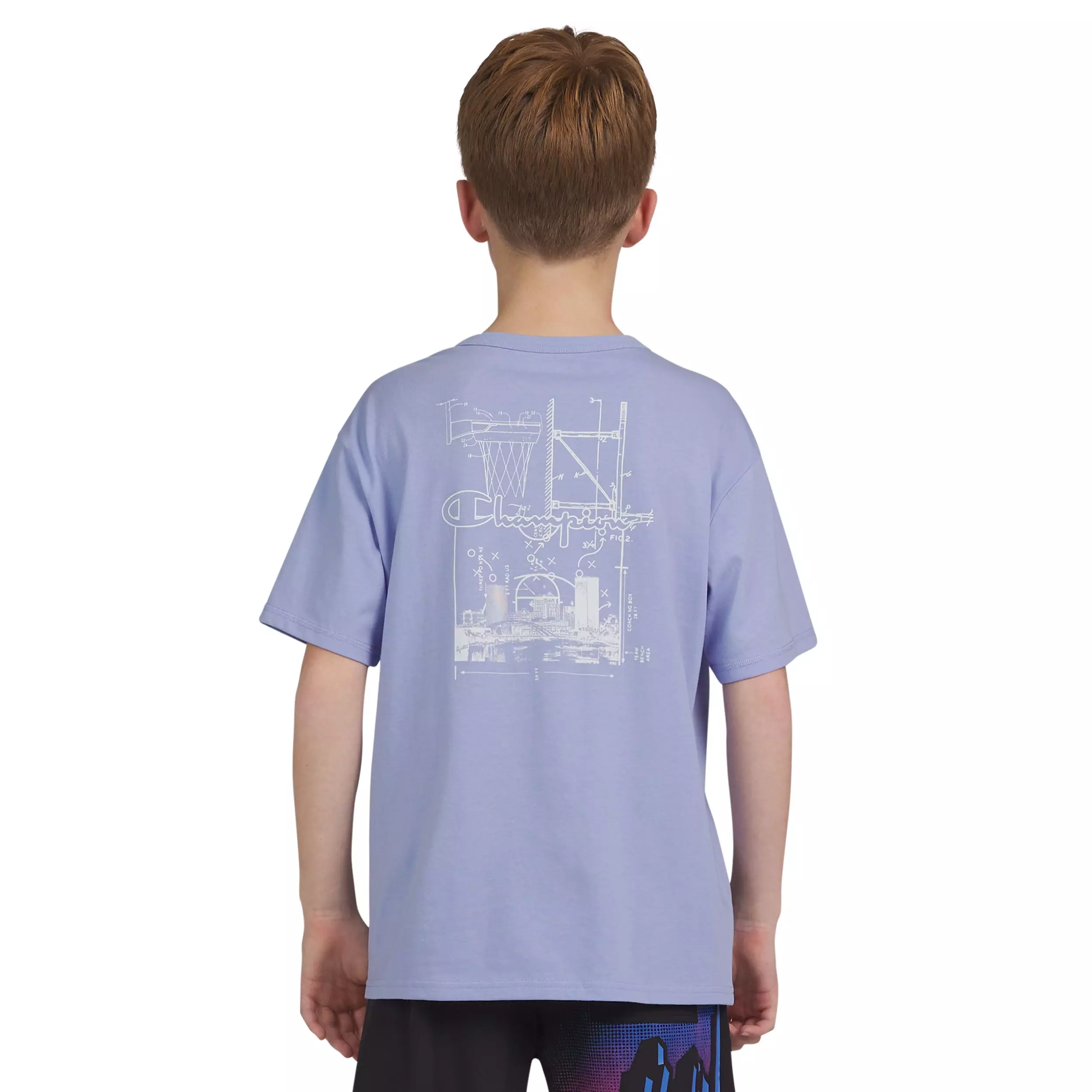 Champion Big Boys Basketball Logo Tee - PURPLE