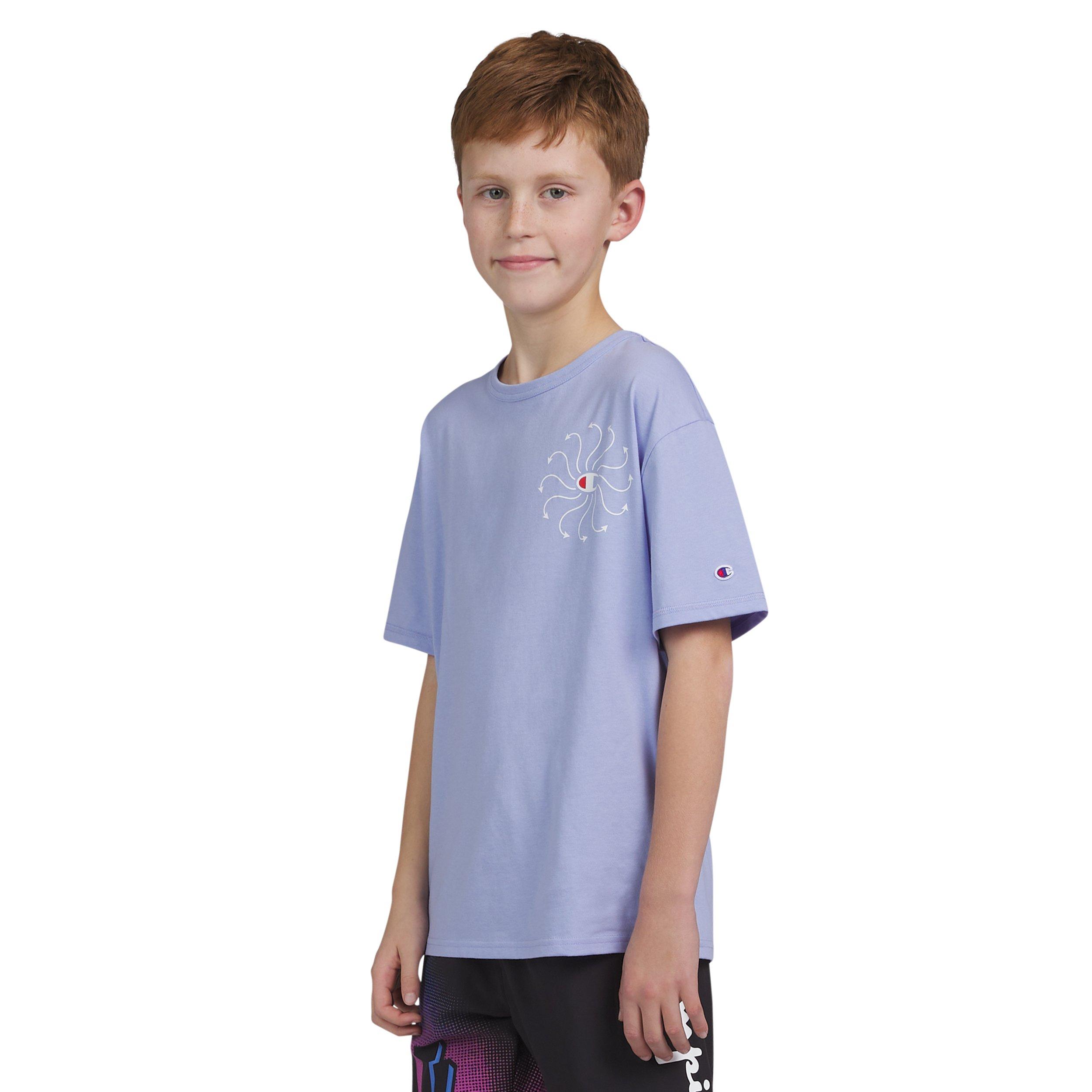 Champion Big Boys Basketball Logo Tee - PURPLE Thumbnail View 4