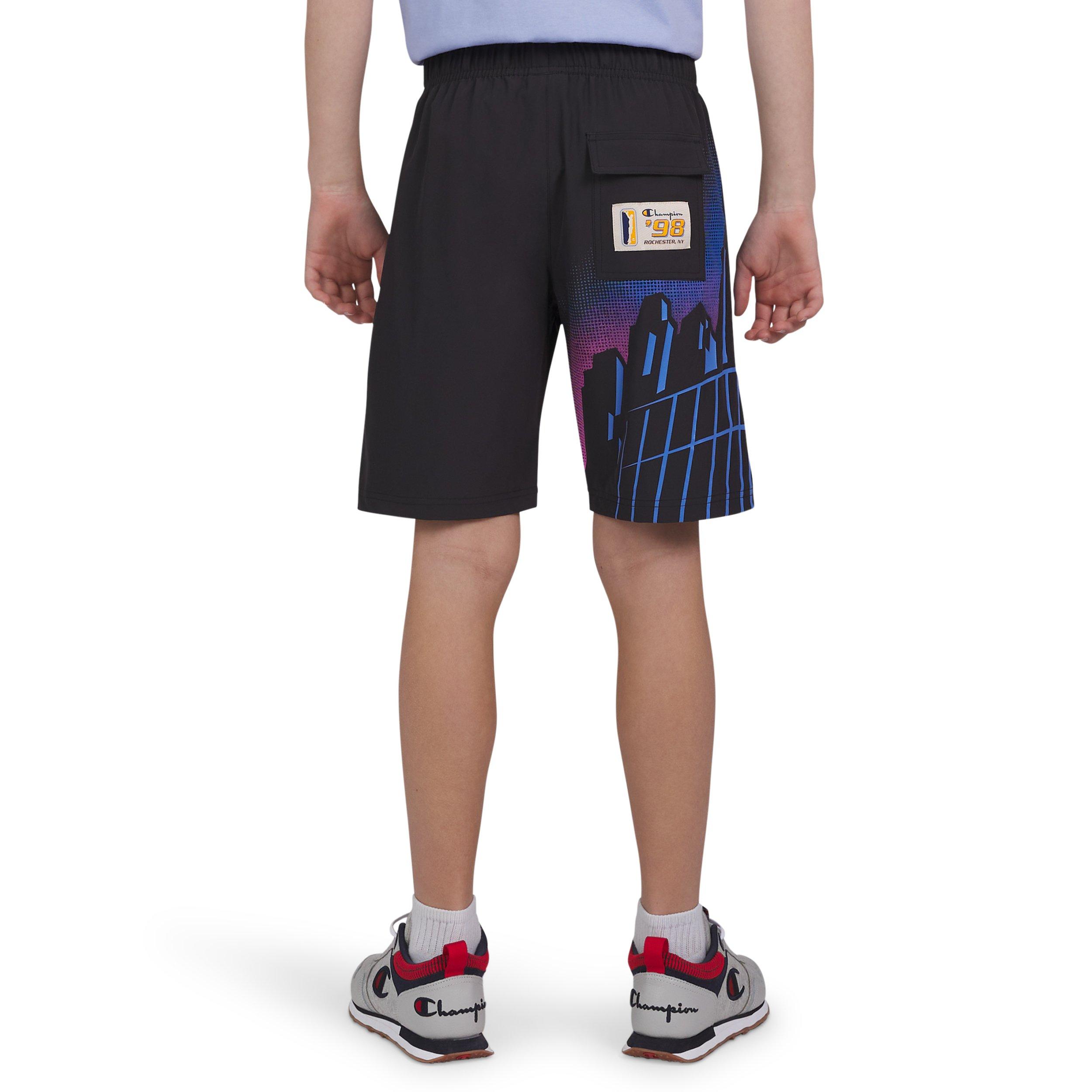 Champion Big Boys' City Woven Shorts - BLACK Thumbnail View 2