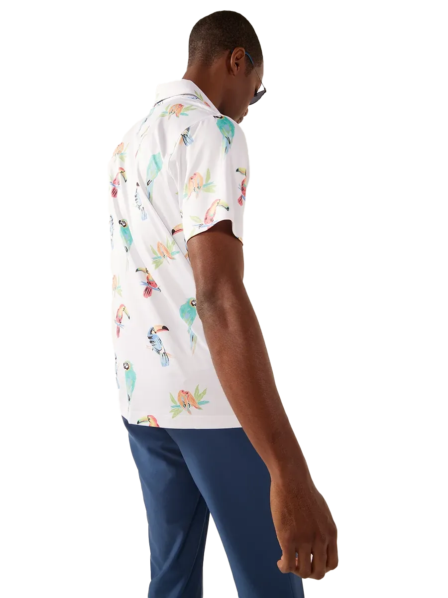 Chubbies Men's The Dude Where's Macaw Performance Polo - BEIGE Thumbnail View 2
