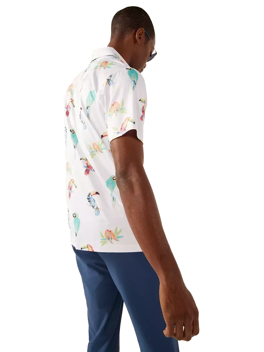 Chubbies Men's The Dude Where's Macaw Performance Polo - BEIGE