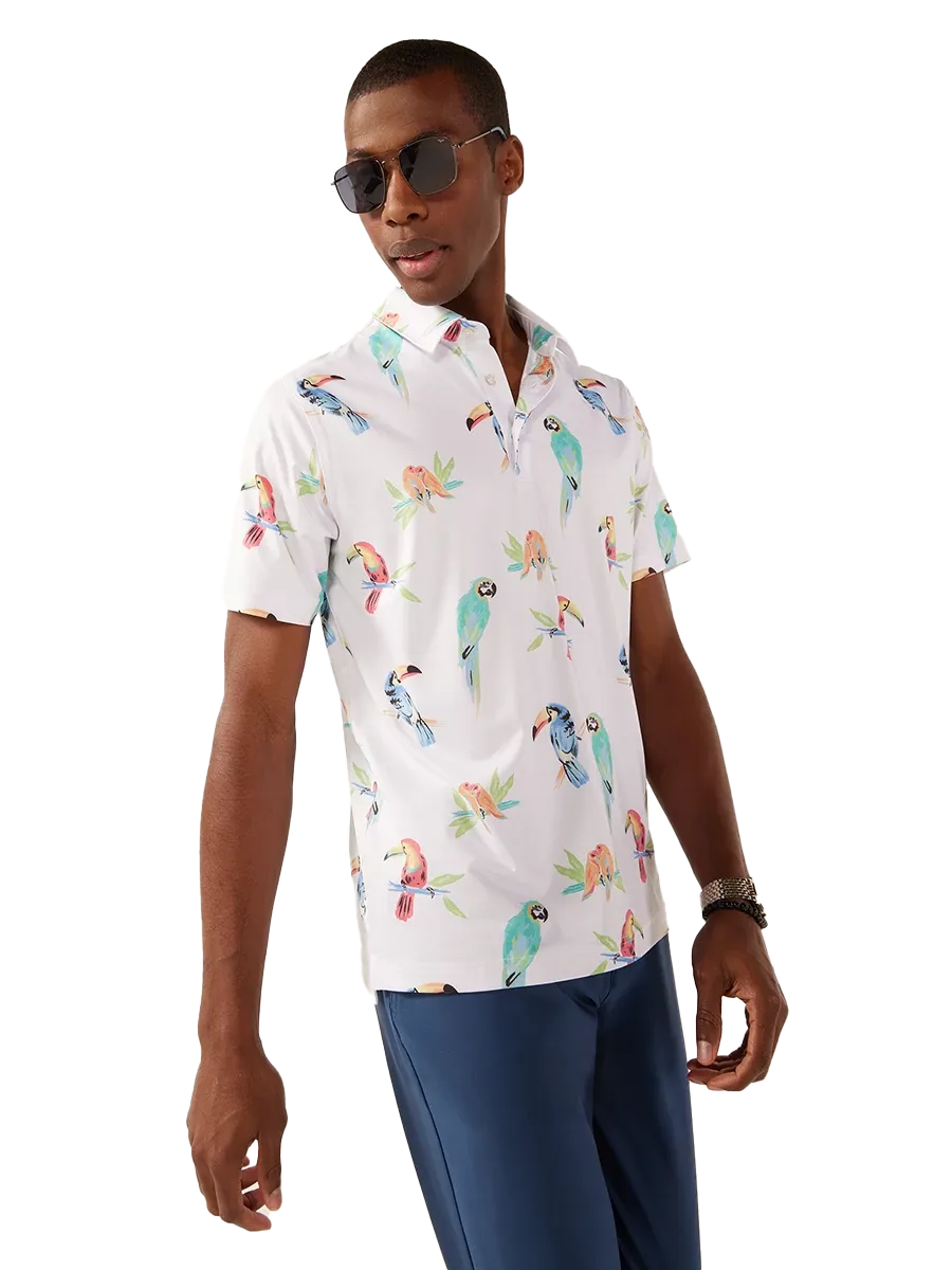 Chubbies Men's The Dude Where's Macaw Performance Polo - BEIGE Thumbnail View 4